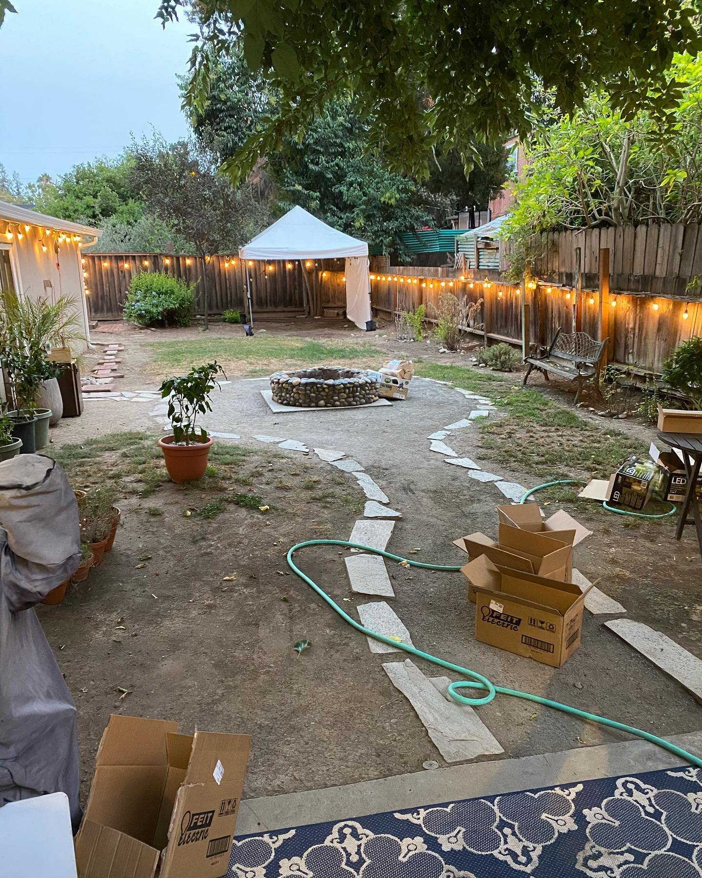 The backyard is coming together. #costcolights #sanjose #bayarea