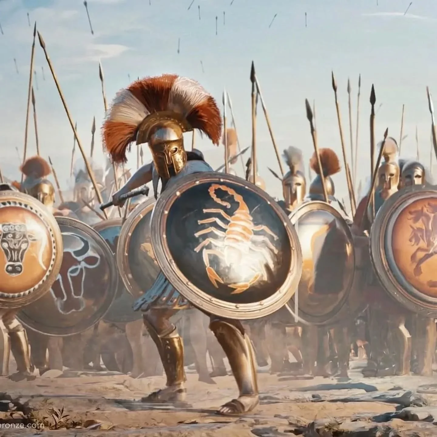 🛡️ THE ASPIS &mdash; READING A HOPLITE'S SHIELD 🛡️

The Greek aspis (ἀ&sigma;&pi;ί&sigmaf;) being 90cm-diameter circle of concave bronze was perfect as a surface for art. The emblem painted on it ("episemon") could help identify city-stat