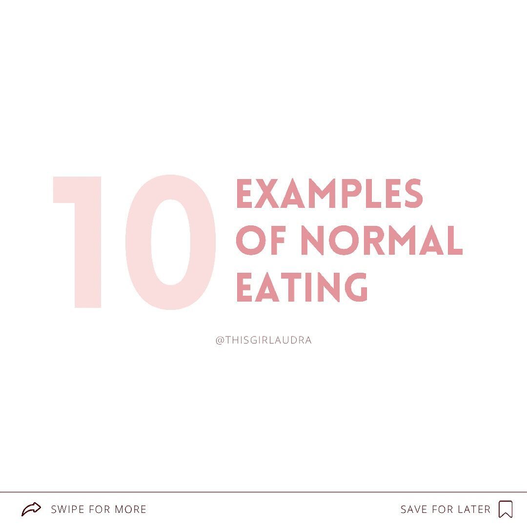 &ldquo;How to be a normal eater!&rdquo; ☺️

Swipe right &amp; save for later!! ❤️👉🏼

This isn&rsquo;t so much about WHAT to eat (if you need help with that, DM me and let&rsquo;s chat!! Just send &ldquo;normal&rdquo; and I gotchu 😉), but this is m