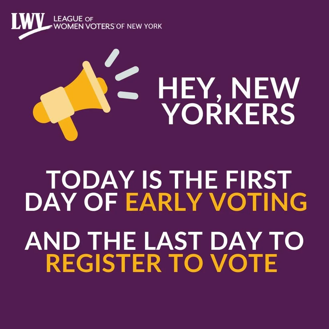 Early Voting is now underway! To find your nearest early voting polling station, visit: https://elections.ny.gov/early-voting