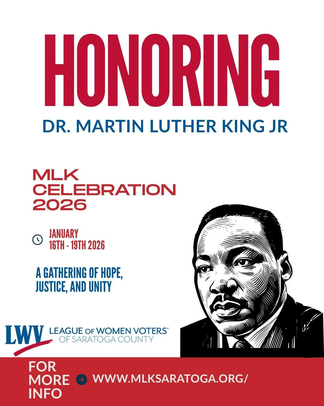 Join our community partners, MLK Saratoga, in celebration, peace and community for this year&rsquo;s upcoming Dr. Martin Luther King Jr. Celebration. This weekend is packed with events for individuals and families. All events are free and open to the