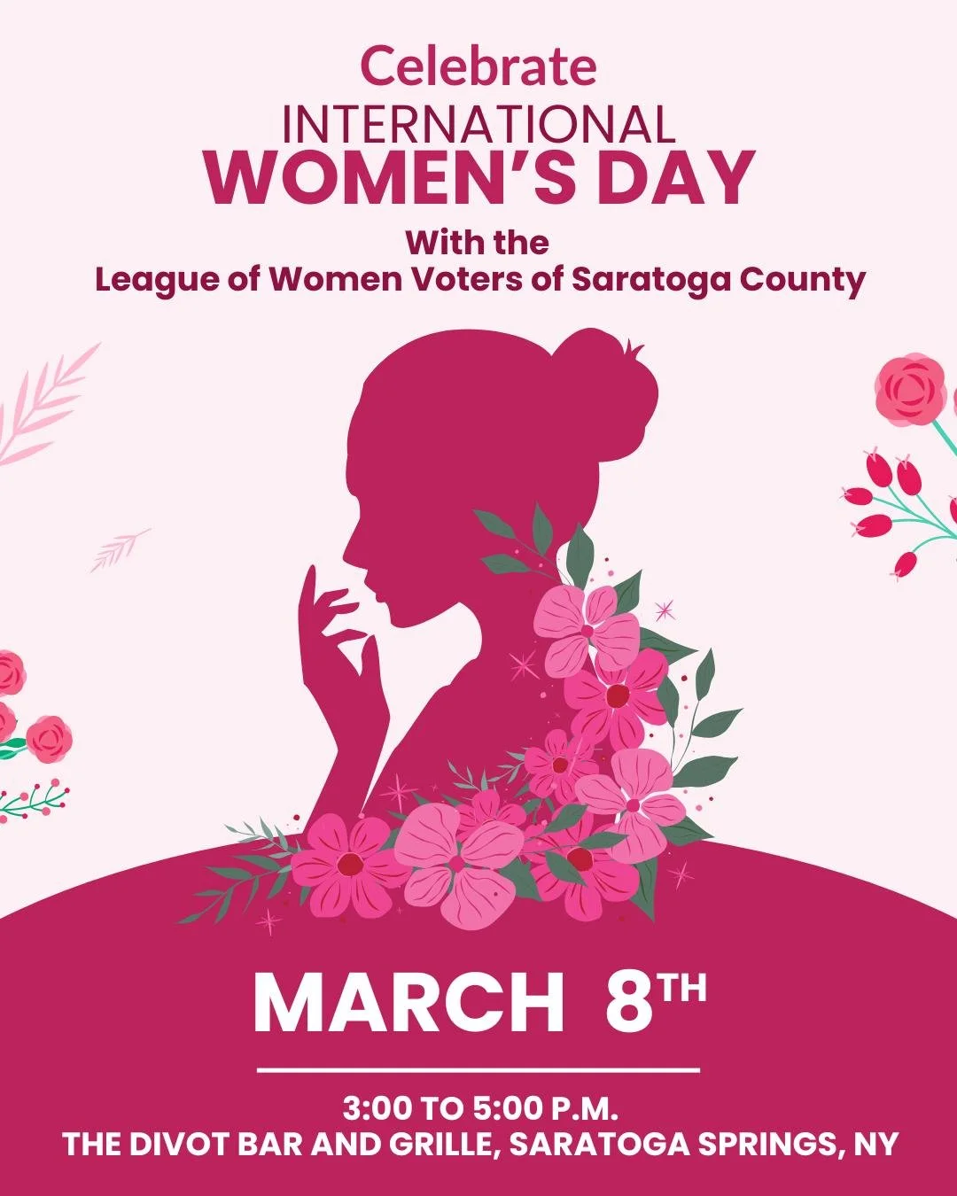 There is still time to register! Come celebrate International Women's Day with the League of Women Voters of Saratoga County! 

For more information and to register, visit: https://www.eventbrite.com/e/celebrate-international-womens-day-with-the-leag