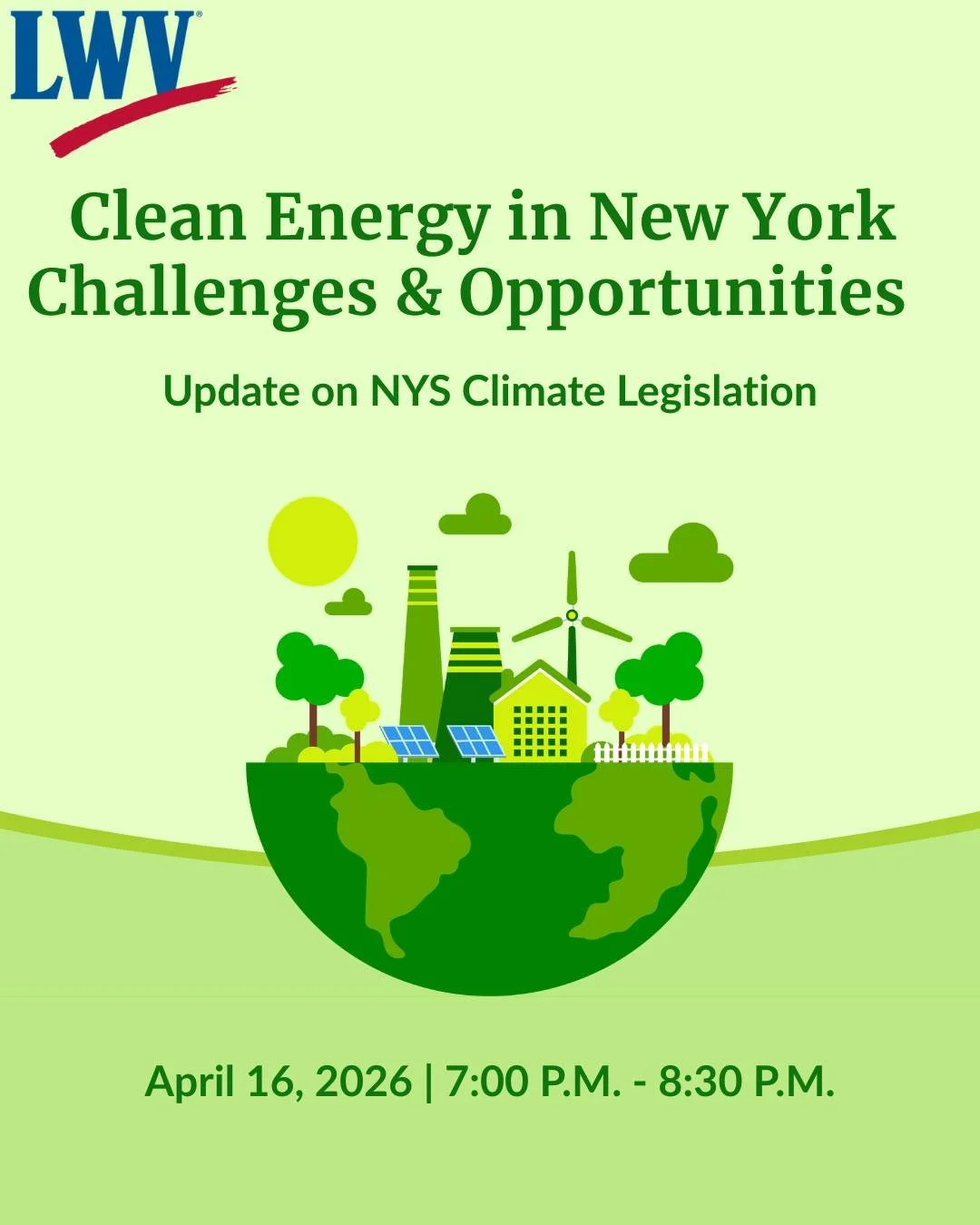 Climate Can&rsquo;t Wait! 

New Yorkers are facing dual challenges: rising energy costs and the accelerating impacts of climate change. While New York has made real progress toward its clean energy goals, we need to double down on the solutions that 
