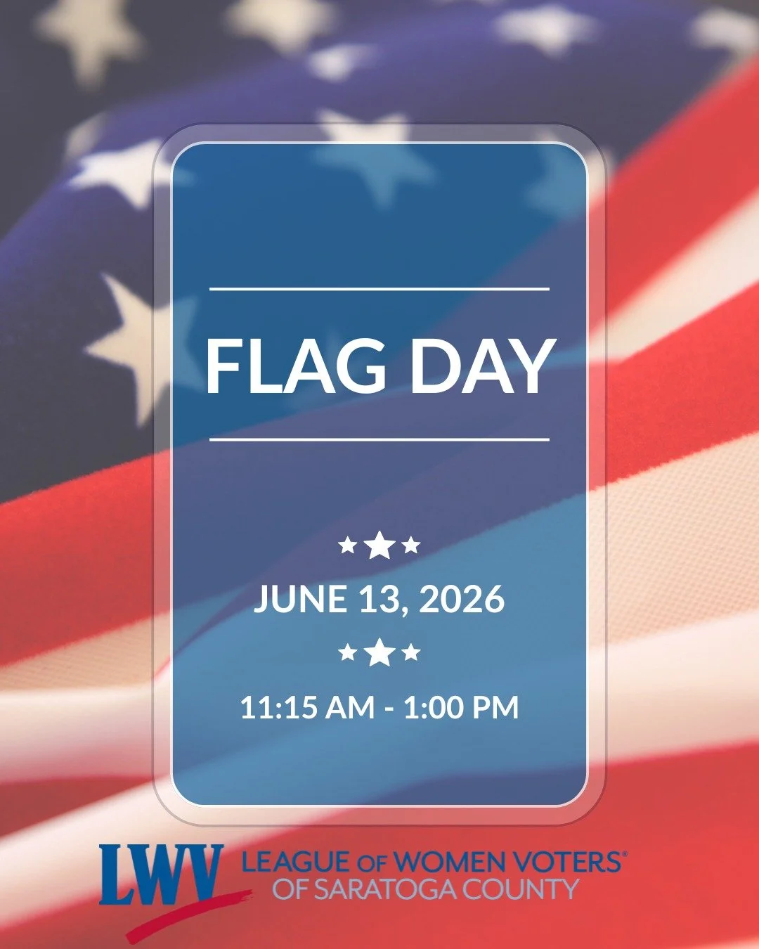 Join the League of Women Voters&rsquo; brigade walking in the Flag Day parade. 

In honor of our League&rsquo;s 60th Anniversary and the 250th birthday of the United States of America, we want this to be the largest League march ever! Could we reach 