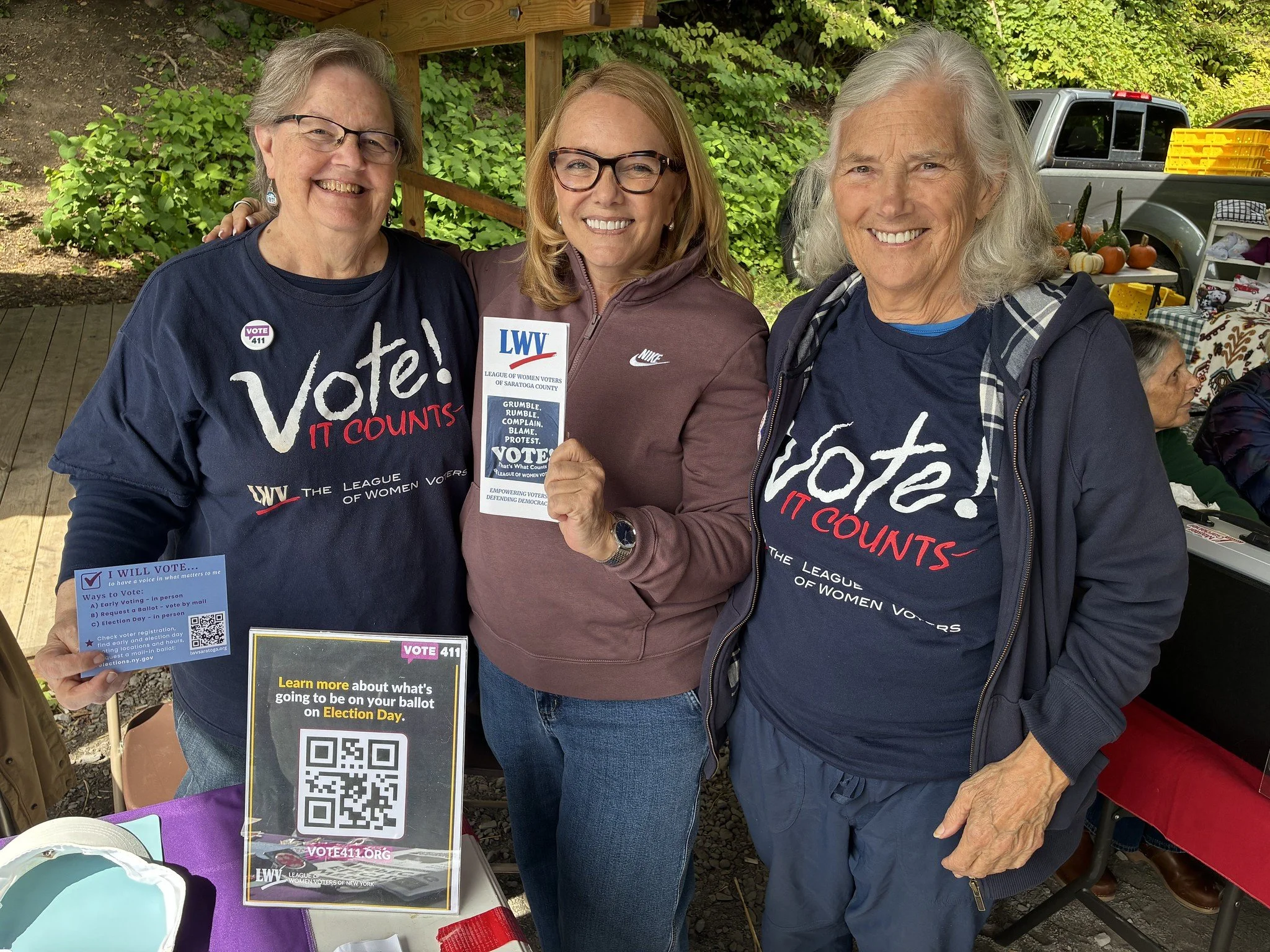 Voter Engagement Information Table at Saratoga Farmer's Marker Sept. 19, 2026