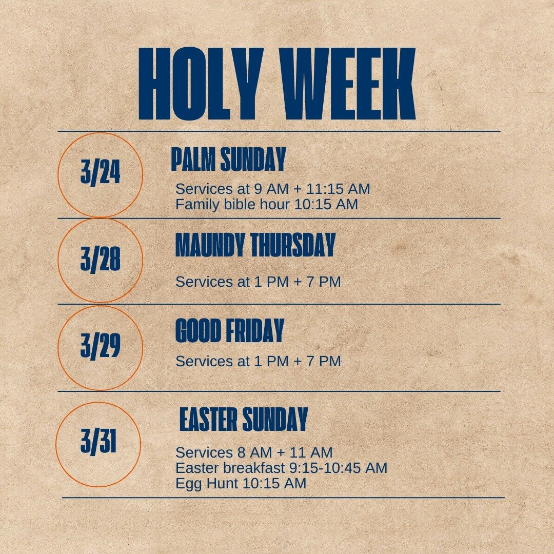 Holy Week continues this Thursday! See you there!
.
.
.
.
.
#raisedwithjesus #lutheran #sanctification #toledome #toledo #welstoledo #jesus #bible #podcast #dailyjesus #jesusdaily #jesusfortoledo #rwjdaily  #rwjpodcast #toledochurch #nwohio #nwohioch
