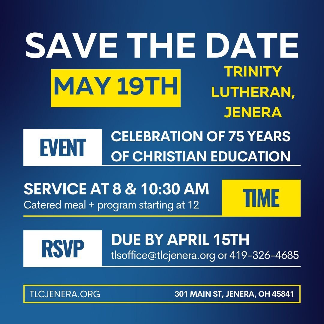 Reminder! RSVP for catered meal due by April 15th! No RSVP needed to attend service. Let's celebrate!!
