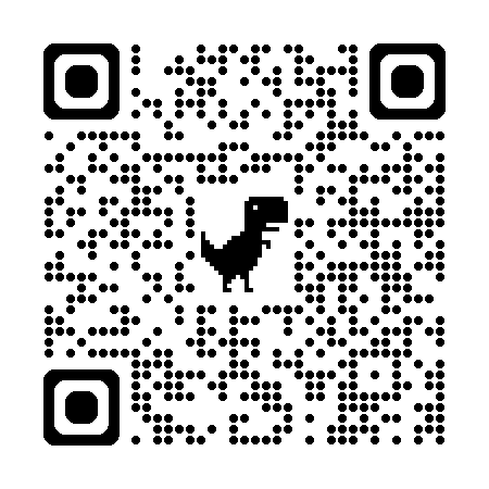 QR code to Edelstein Law's Google Reviews with a dinosaur icon in the center.