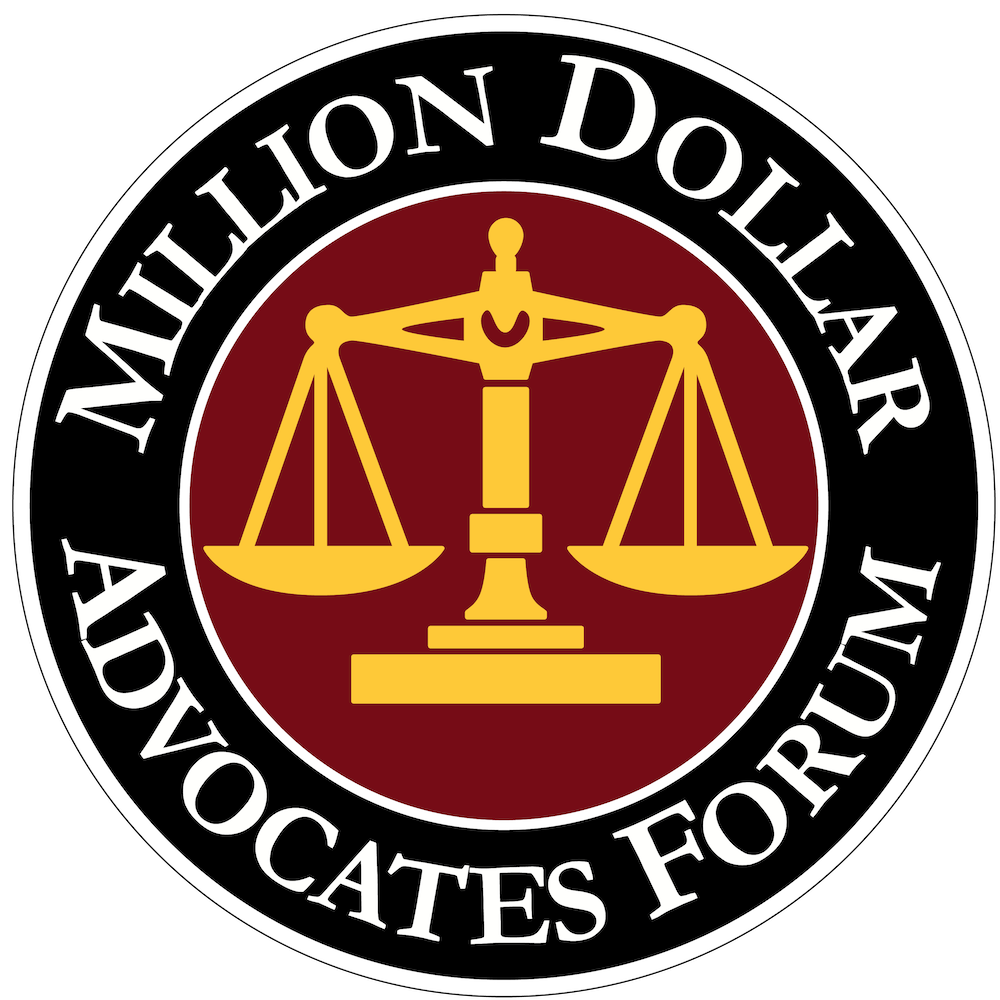 Million Dollar Advocates Forum logo with scales of justice.