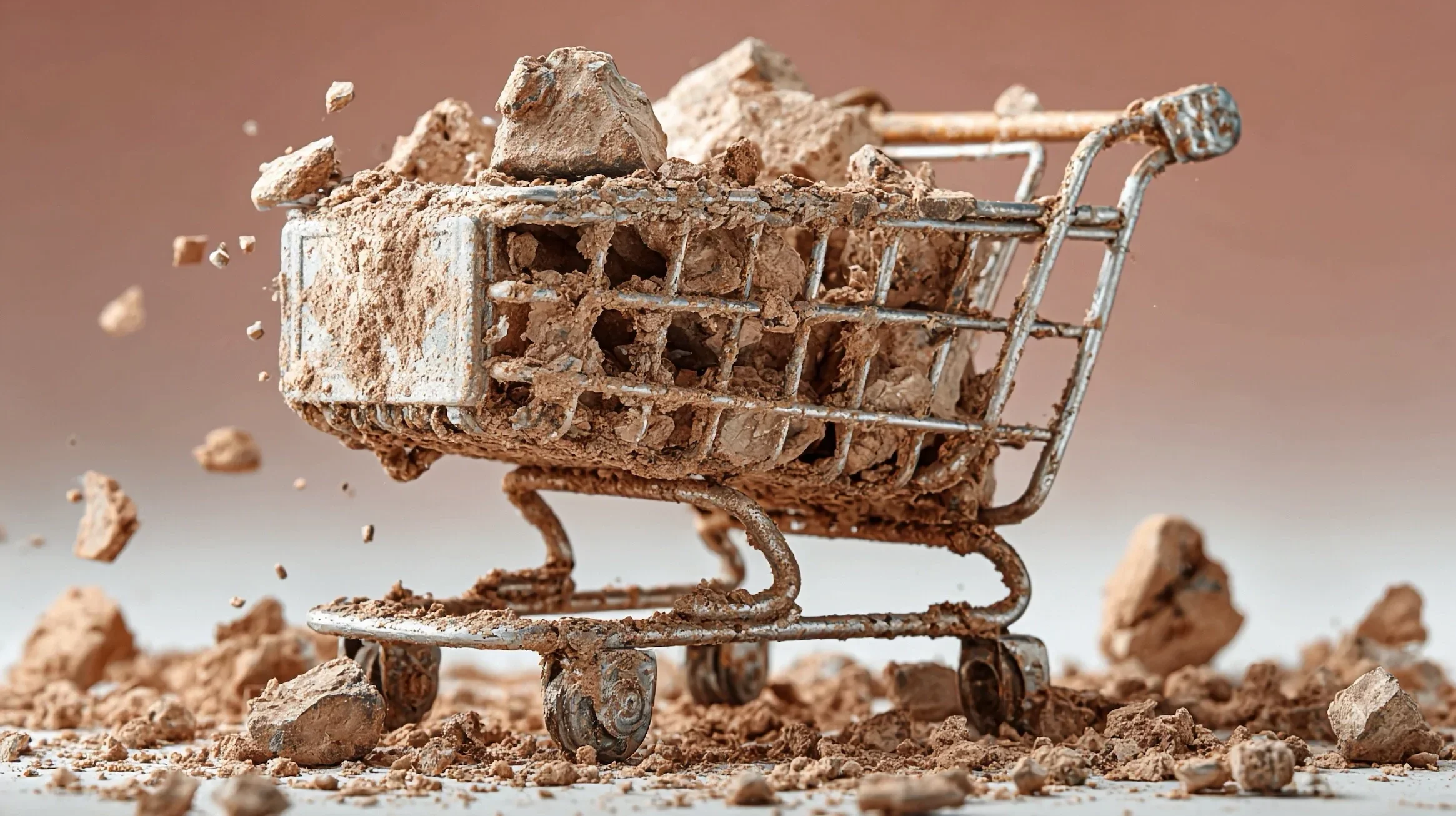 Damaged shopping cart representing defective consumer product claims