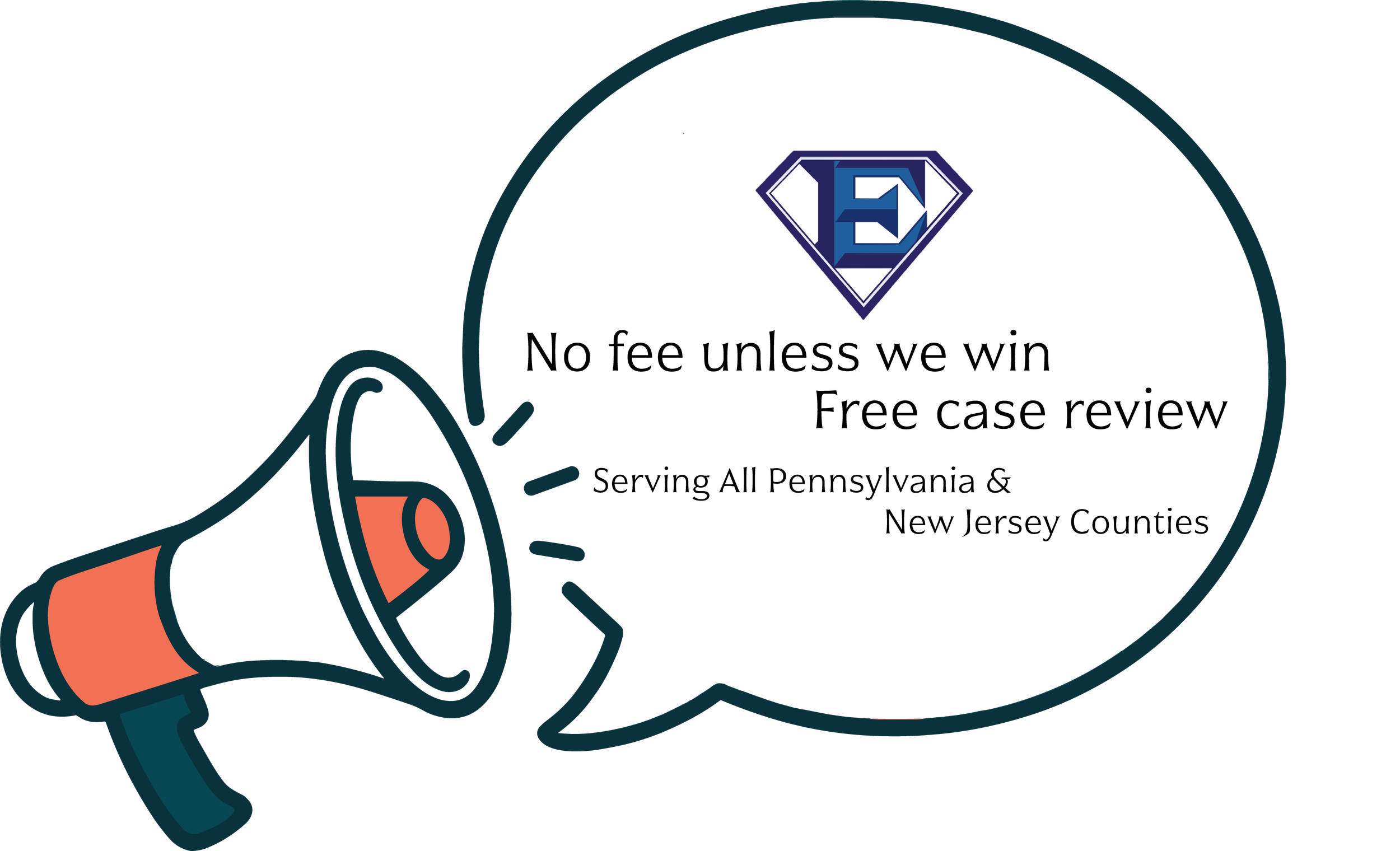 Illustration of a megaphone emitting a speech bubble with a logo of a diamond-shaped emblem featuring the number 2 inside, above a city skyline silhouette.
