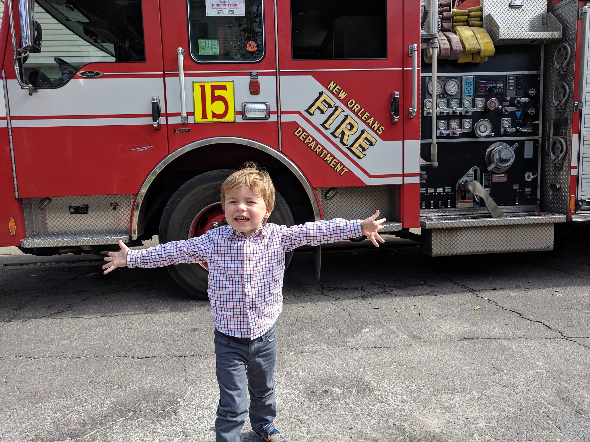 Mission Accomplished The best thing about traveling with kids? Spot a firetruck, and you can consider your vacation a success (in their eyes, at least).