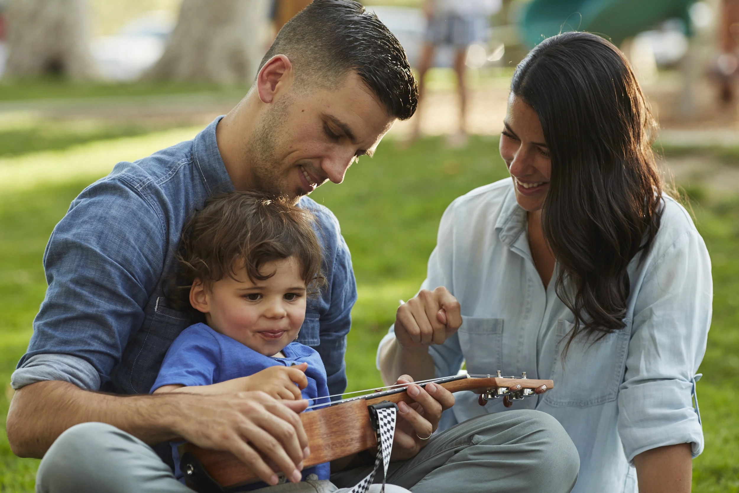 Play on: Sarah Diaz with her husband Kyle Pennell and their son Kitson. When asked why she travels with her three-year-old, Diaz says “I want to raise him to be a global citizen and understand why we need to protect the earth.”
