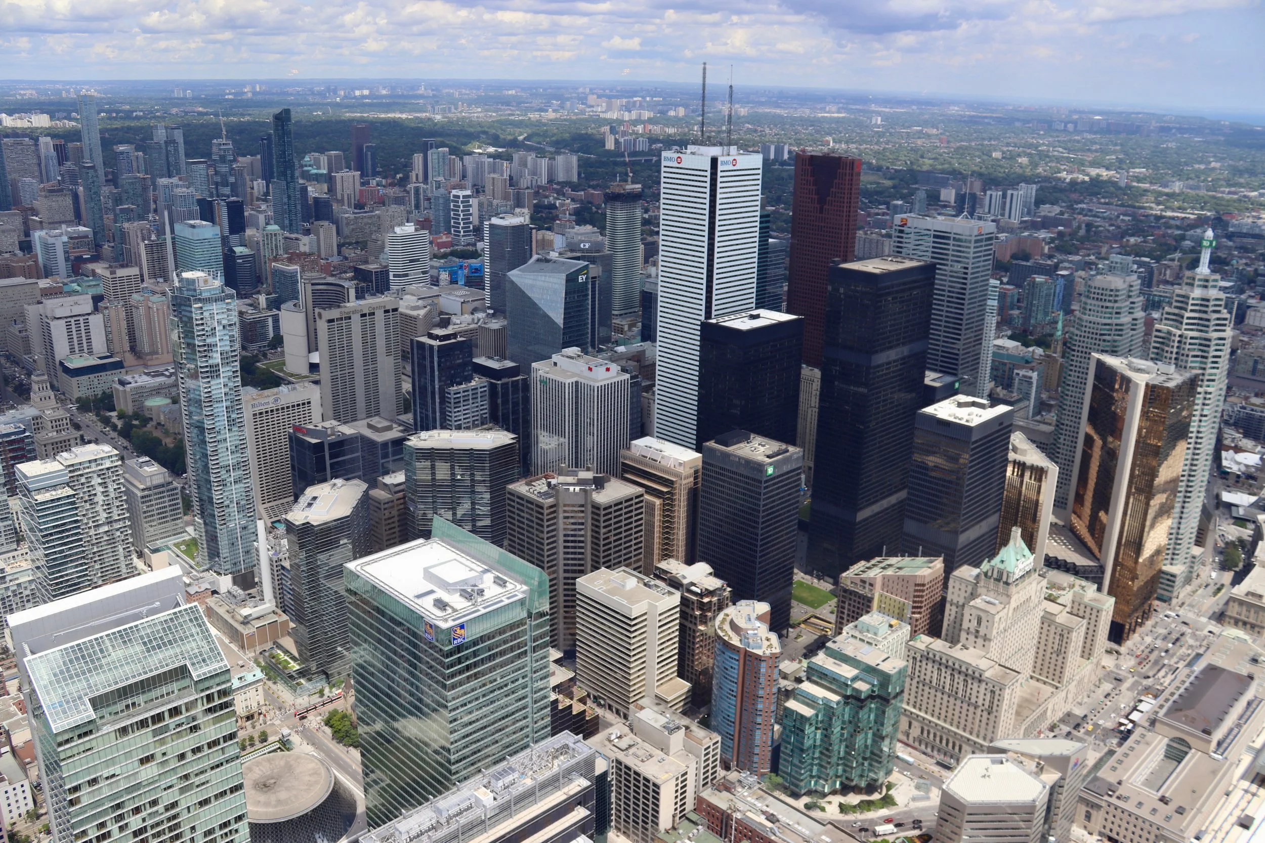 Lunch with a View: Have appetizers overlooking Lake Ontario and take in the financial district over dessert when you dine at the CN Tower’s rotating 360 Restaurant.