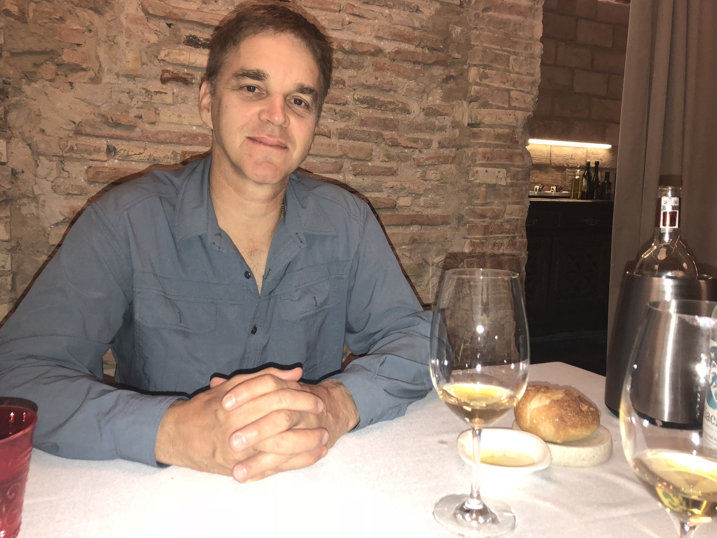 Luc at dinner.