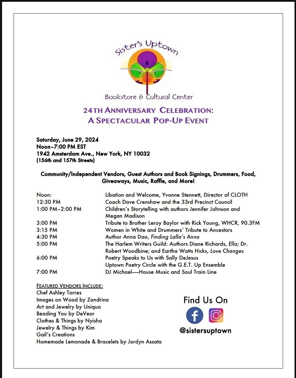 Poetry Speaks or Us at Sisters Uptown Bookstore and Cultural Center