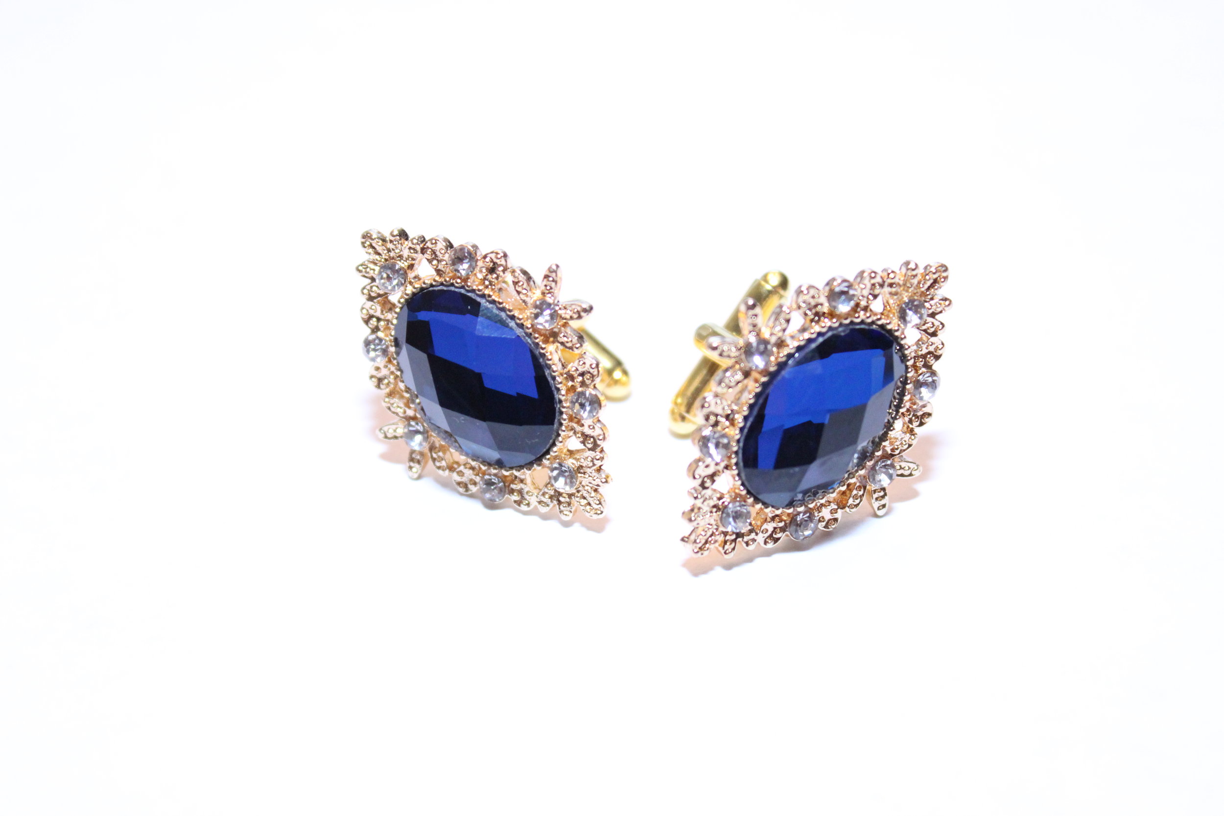 Royal Blue & Gold Cufflinks