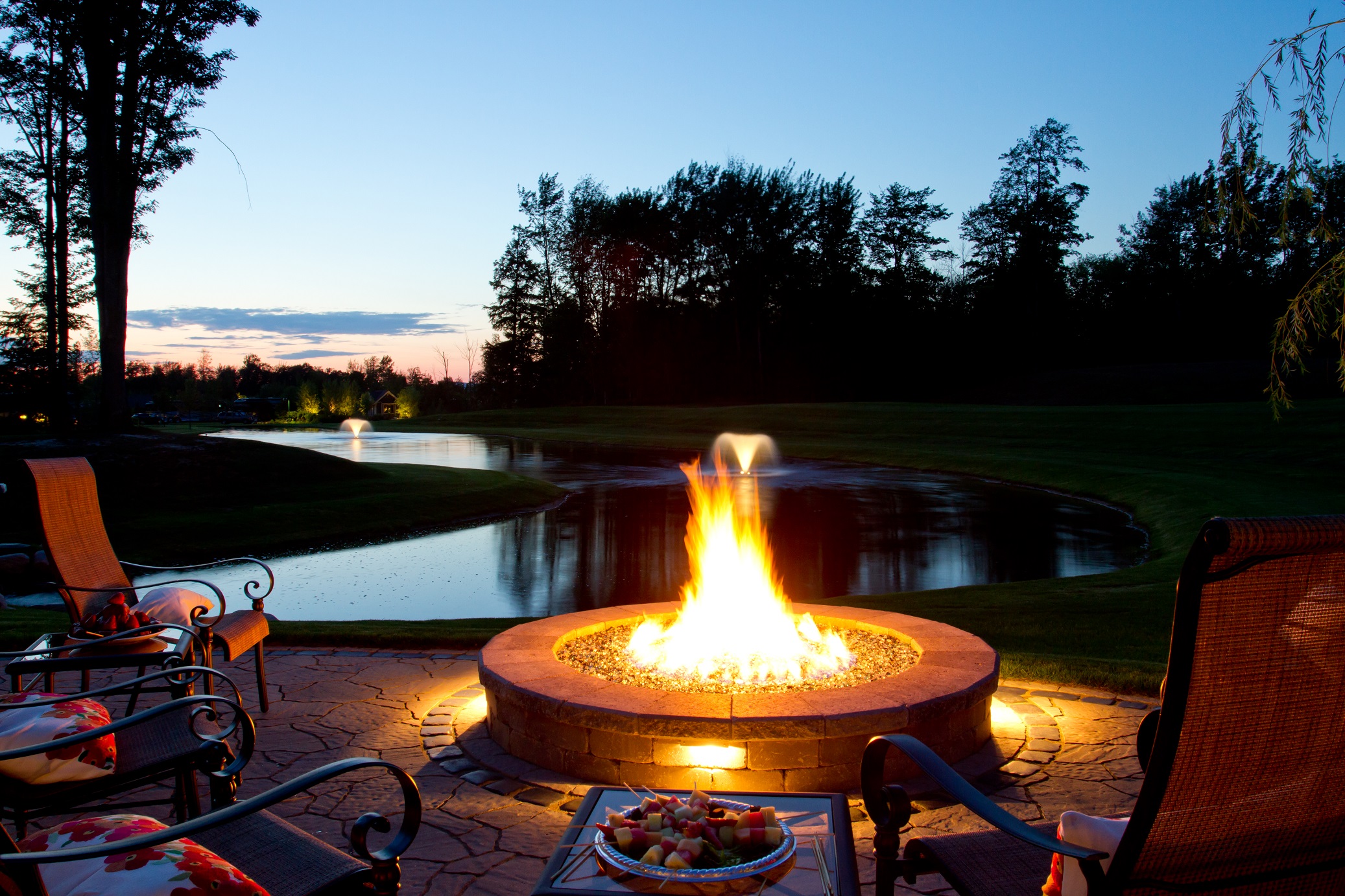 Outdoor fireplace and patio pavers in Grosse Pointe Farms, MI