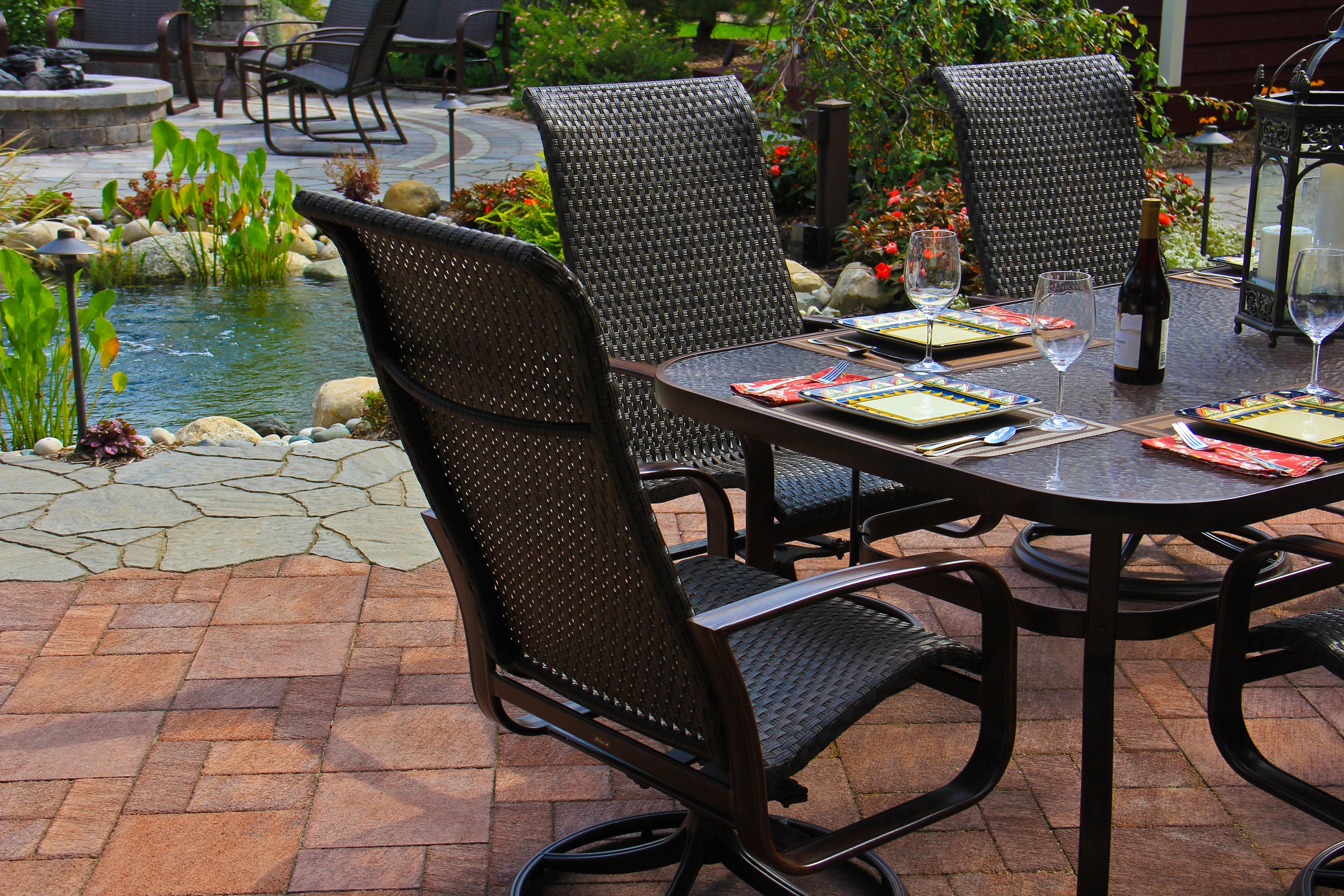 Brick patio with outdoor kitchen in Grosse Pointe Farms, MI