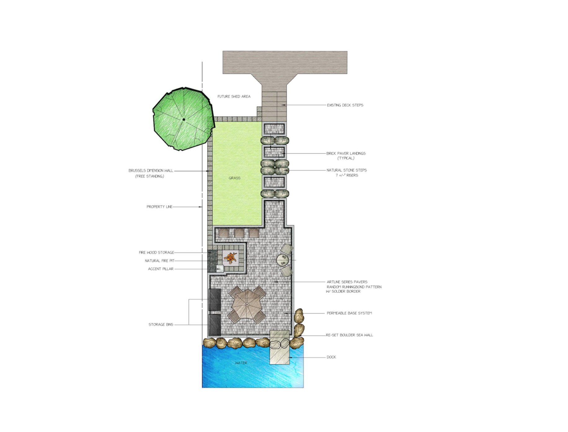 Landscape design for concrete patio in West Bloomfield Township, MI