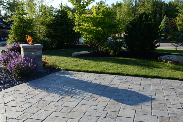 Brick patio with stunning brick pavers in West Bloomfield Township, MI