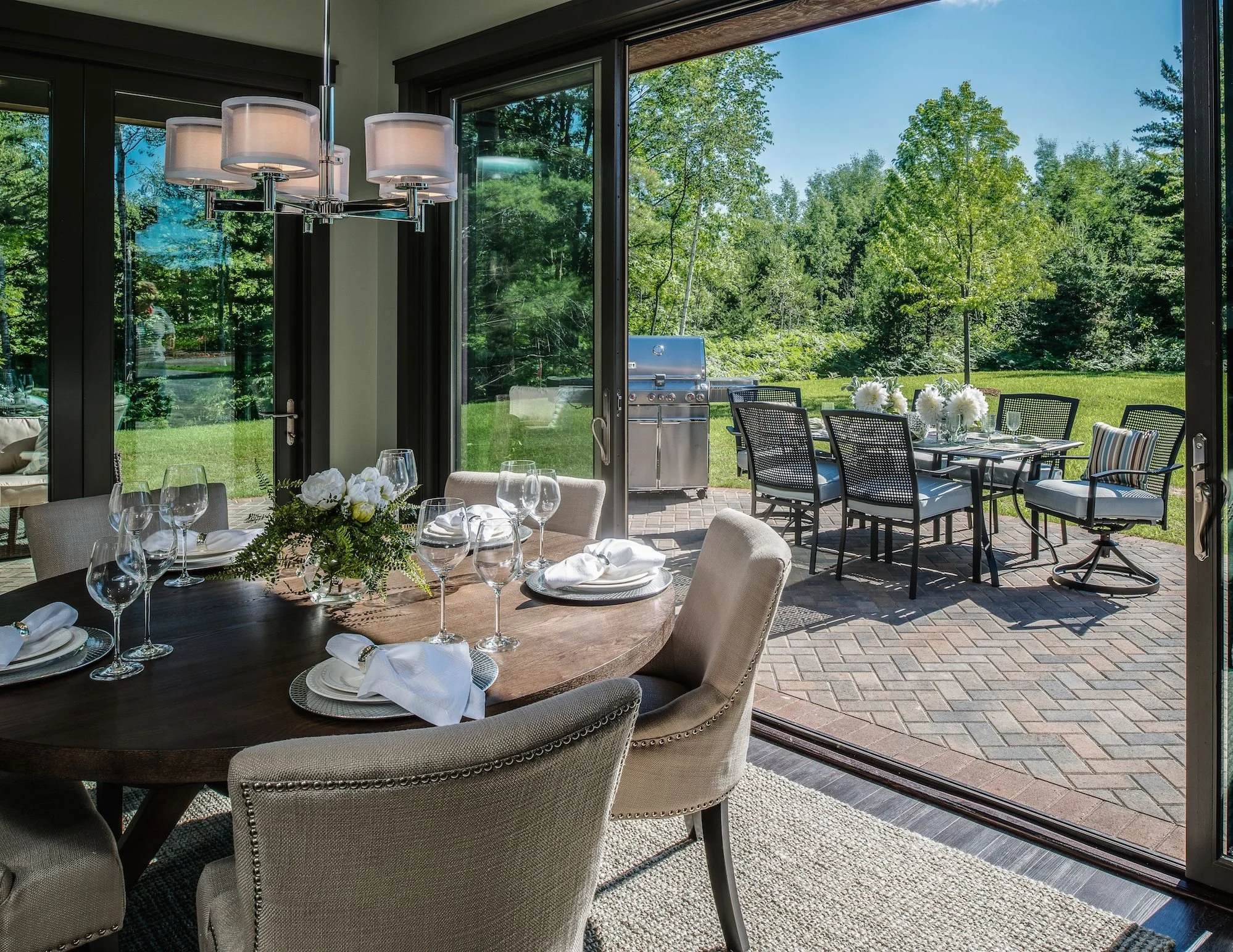 Enjoy a Classic Outdoor Space Centered Around a Brick Patio in the Birmingham and West Bloomfield Township, MI Areas