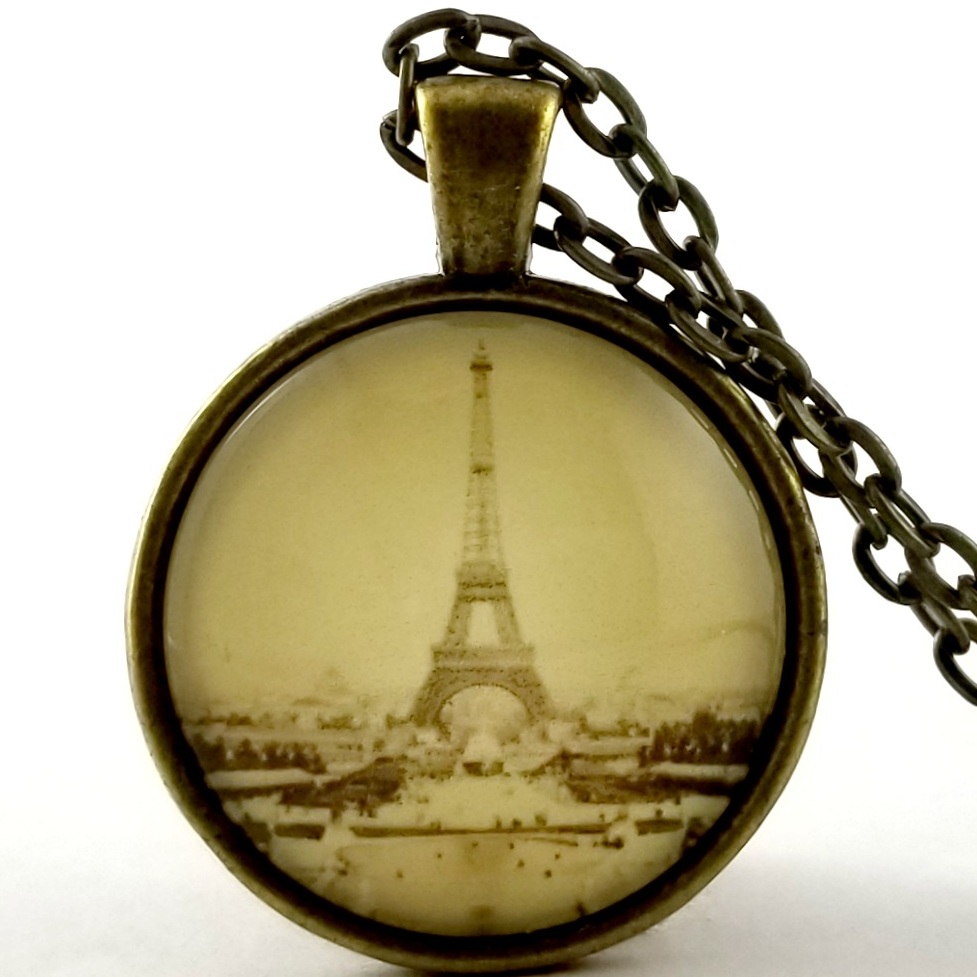 Vintage Paris Eiffel Tower Photo Glass 