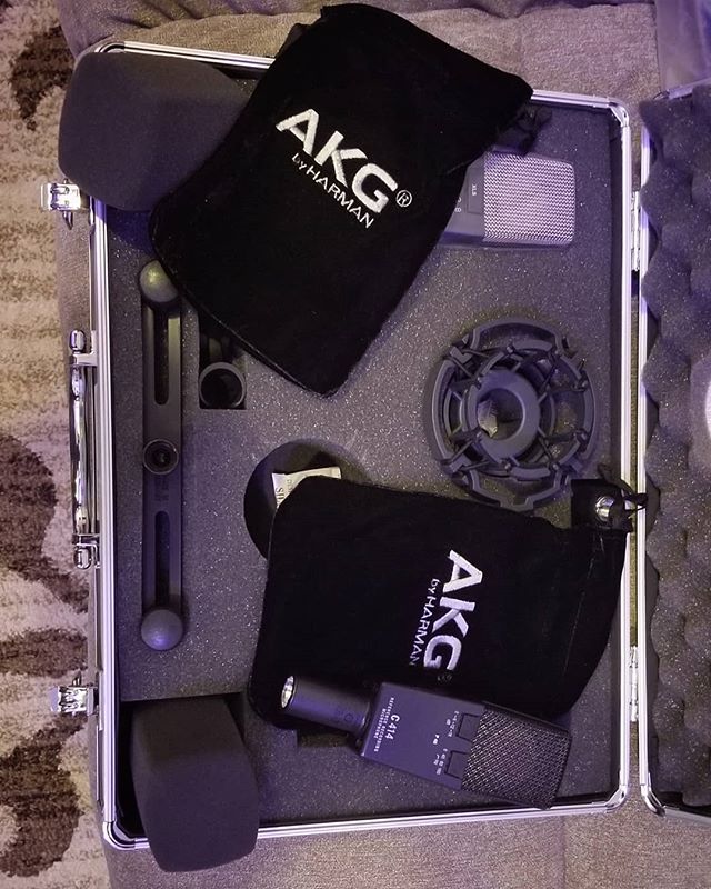 About to record some acoustic guitars for a beautiful ballad! These mics are surr to be a go to for many great songs to come! @akgaudio #414 #motwon #detroit #firstrecordingsession