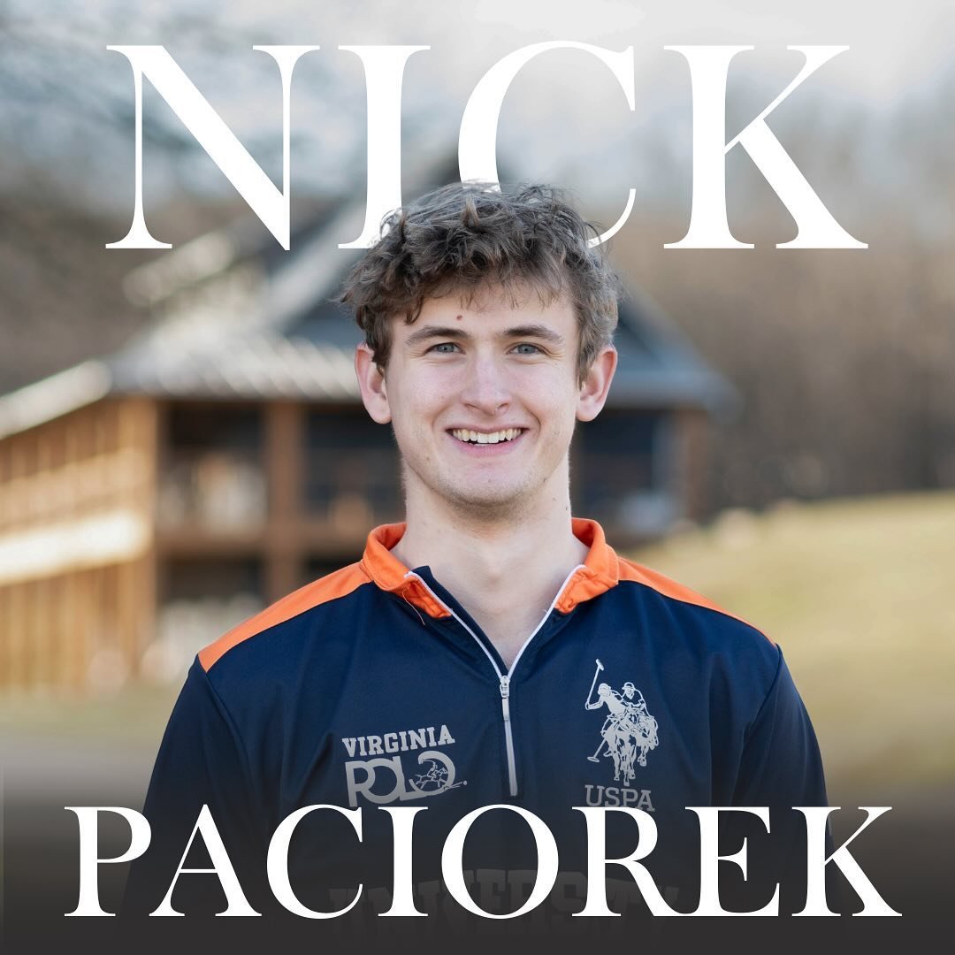 Our next varsity player introduction is Nick! Nick Paciorek is a graduate student studying Civil Engineering with an environmental and  water resource concentration. Nick is from Skaneateles, New York and started playing polo in his Junior year of hi