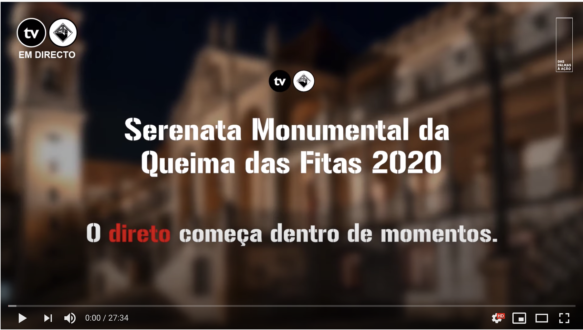 Serenata da Queima das Fitas sem público regista o maior impacto mediático de sempre