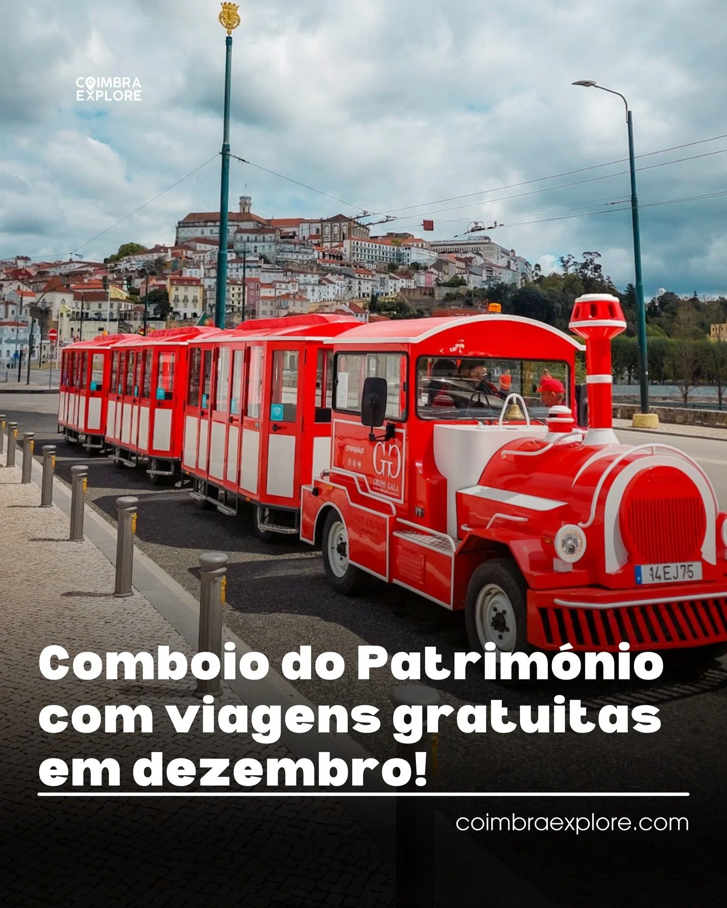 🚂 Comboio do Patrim&oacute;nio com viagens gratuitas em dezembro!

O Comboio do Patrim&oacute;nio, que percorre a zona hist&oacute;rica da cidade, ligando Santa Clara &agrave; Universidade de Coimbra e passando por alguns dos locais mais emblem&aacu