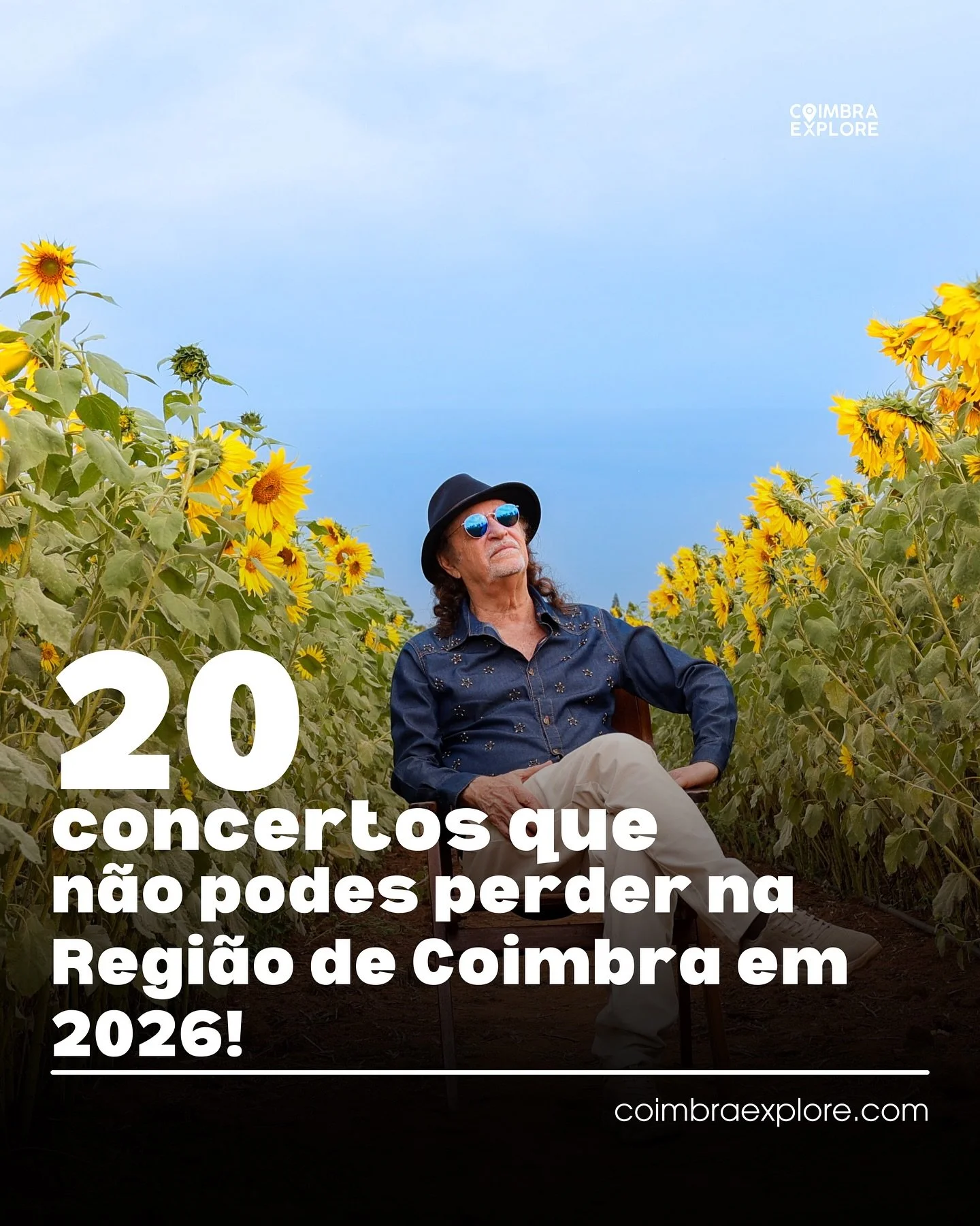 🎶✨ 20 concertos que n&atilde;o pode perder na Regi&atilde;o de Coimbra em 2026 ✨🎶

A m&uacute;sica volta a ser protagonista em 2026 &mdash; e a Regi&atilde;o de Coimbra promete um ano absolutamente imperd&iacute;vel.
Do jazz ao indie, da m&uacute;s