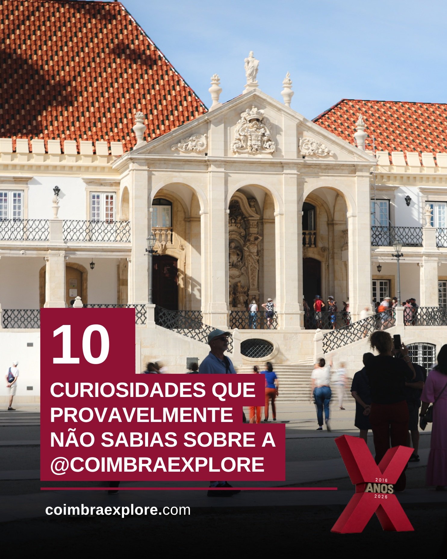 🎂 10 ANOS DE COIMBRAEXPLORE. MAS H&Aacute; COISAS QUE PROVAVELMENTE NUNCA TE CONT&Aacute;MOS! 👀❤️

Sabias que a CoimbraExplore come&ccedil;ou com um simples printscreen? 📸 Ou que grande parte dos conte&uacute;dos que v&ecirc;s por aqui s&atilde;o 