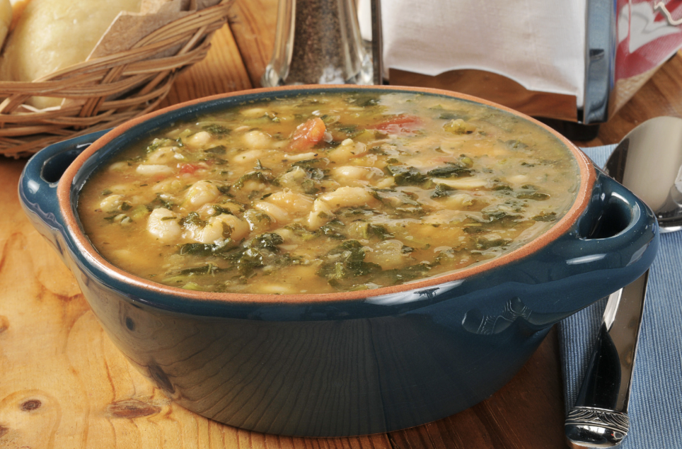 Lemony Kale, Turkey and White Bean Soup