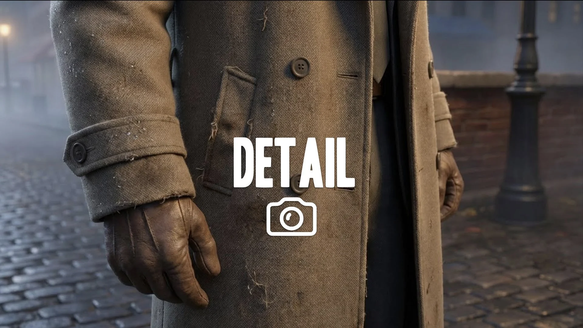 A shot of a character casting a long, dramatic shadow, enhancing the mood and a sense of mystery. No music