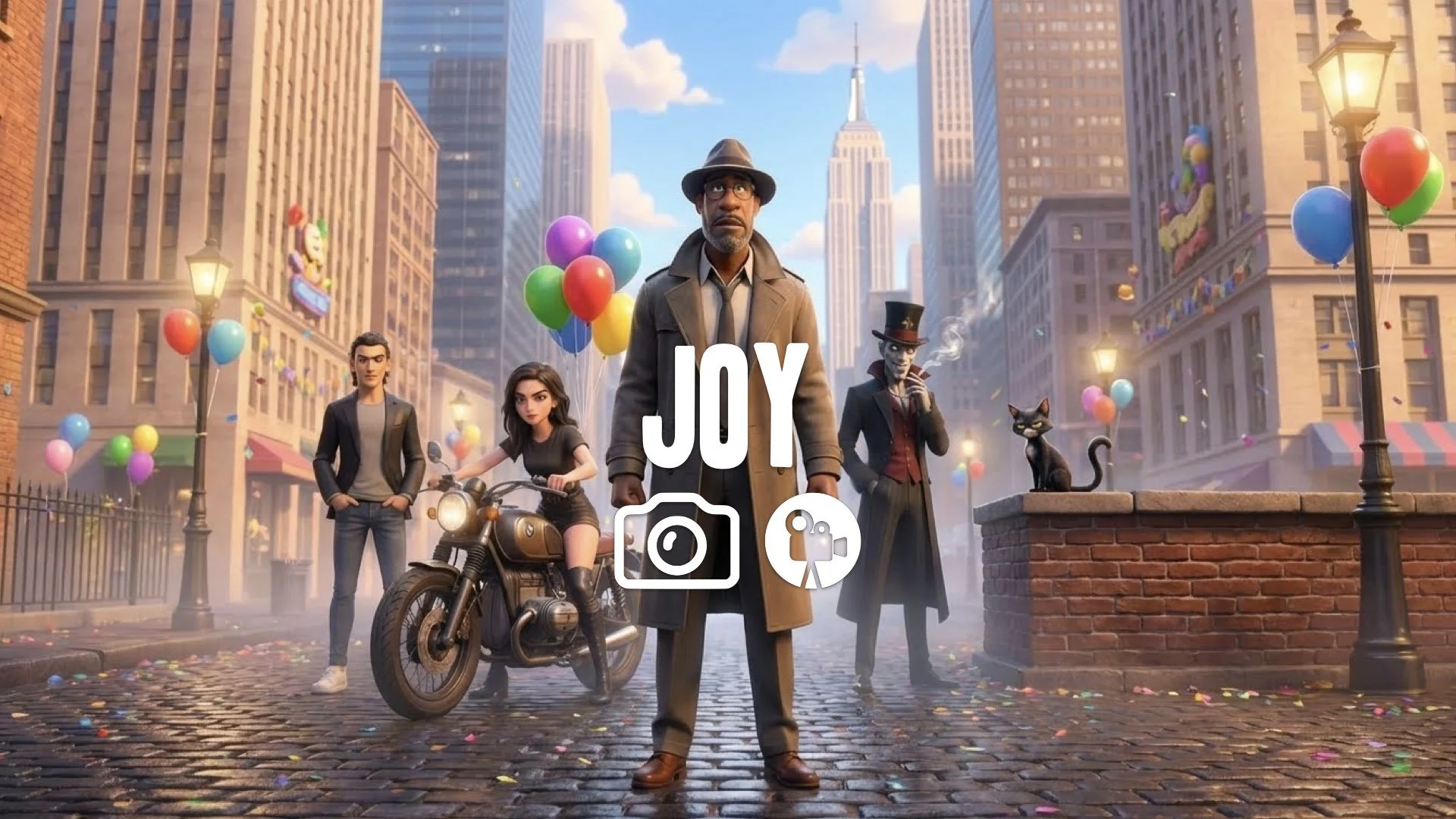 “Keep the character and style. Add soft, bright lighting and a playful tone.”