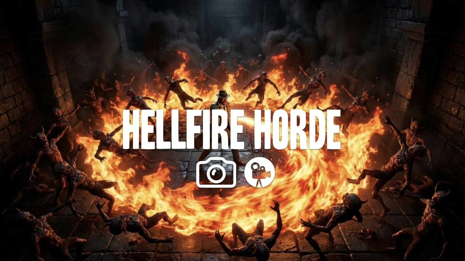 Tense, zoomed-in PvP gameplay perspective. Two rivals circle slowly in a desaturated, blood-soaked muddy clearing. Faint red hostile outlines glow amidst broken weapons and hazy red air. No Music