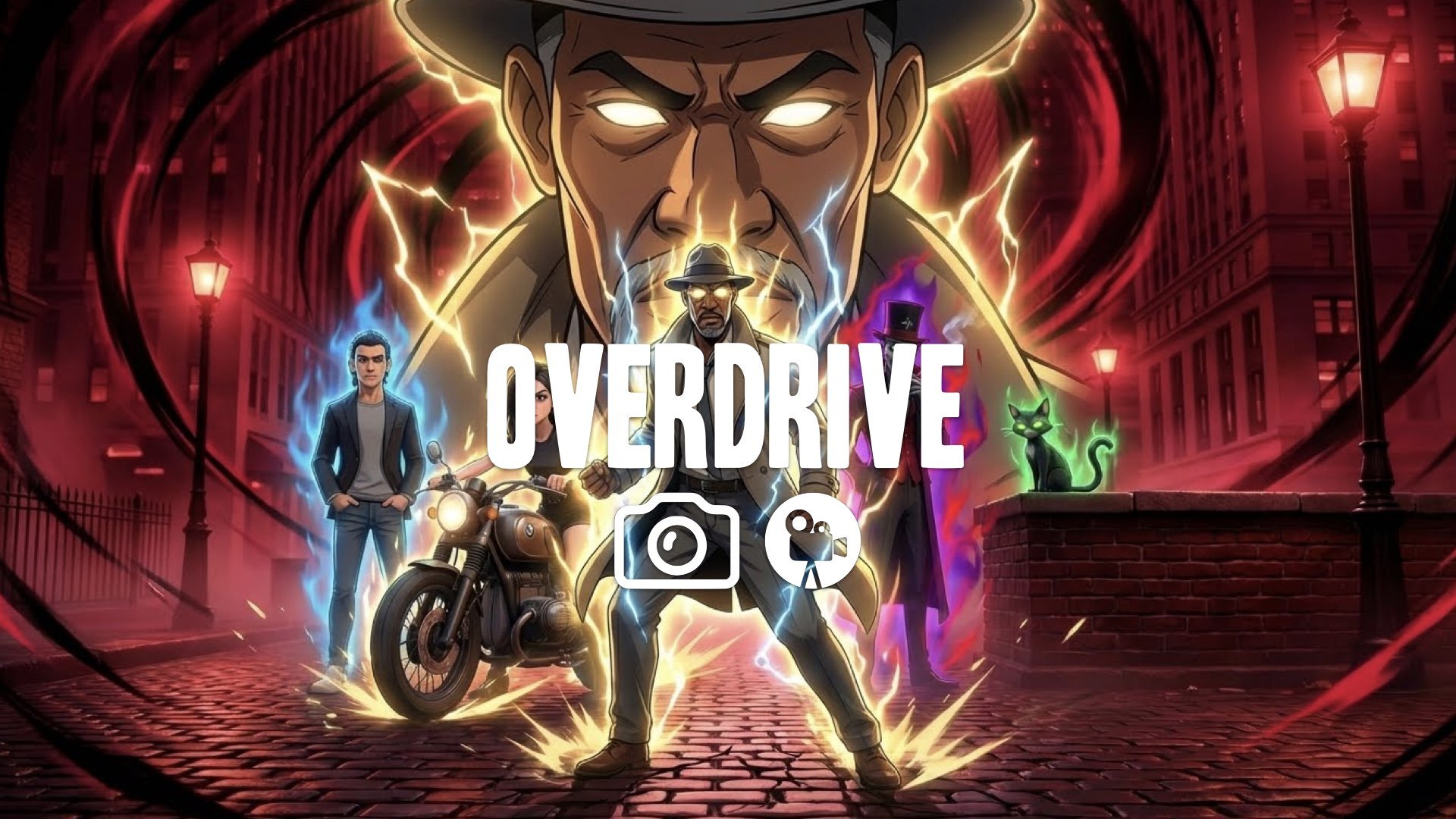 Cinematic super move activation, background turns dark red, character poses with energy aura, extreme close-up on face, anime cel-shading. No music