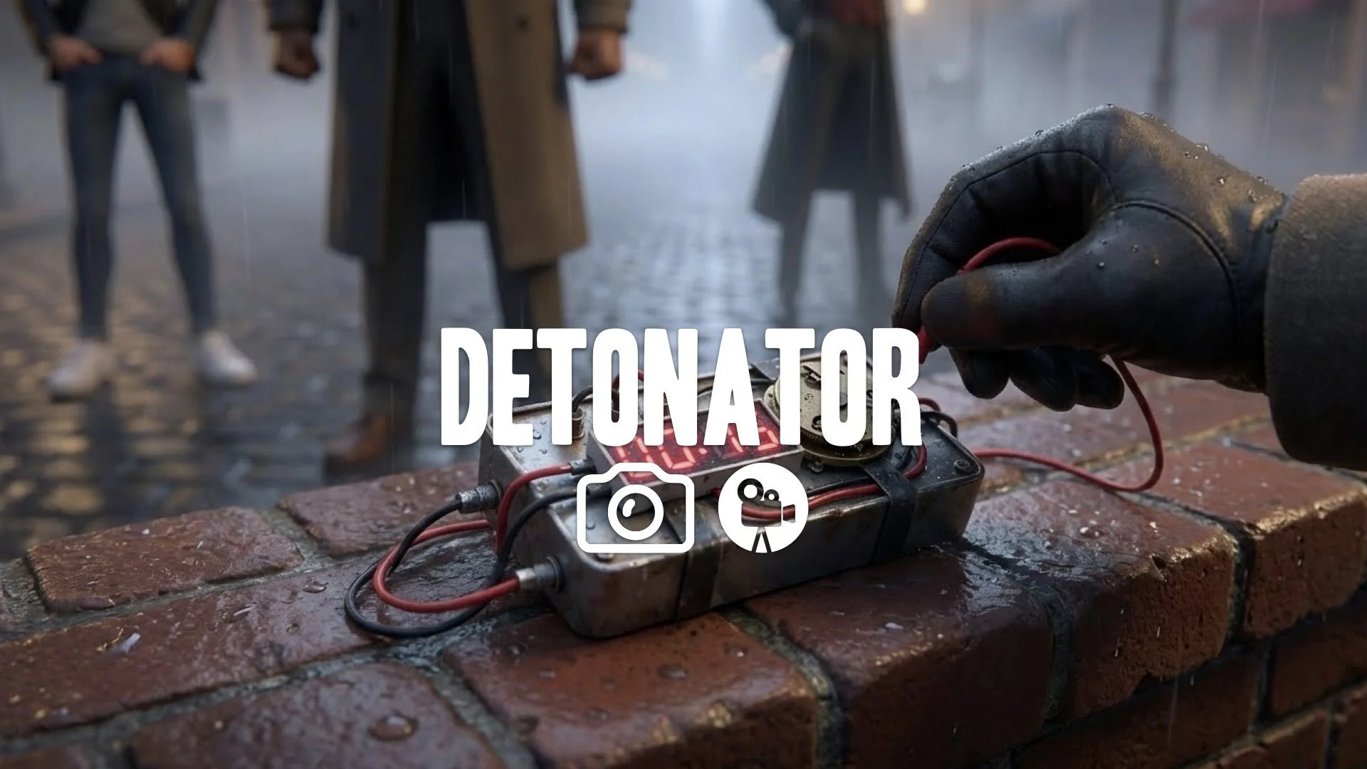 Quick zoom onto a small device being armed, the sound of ticking is palpable. High tension, immediate focus, no music.