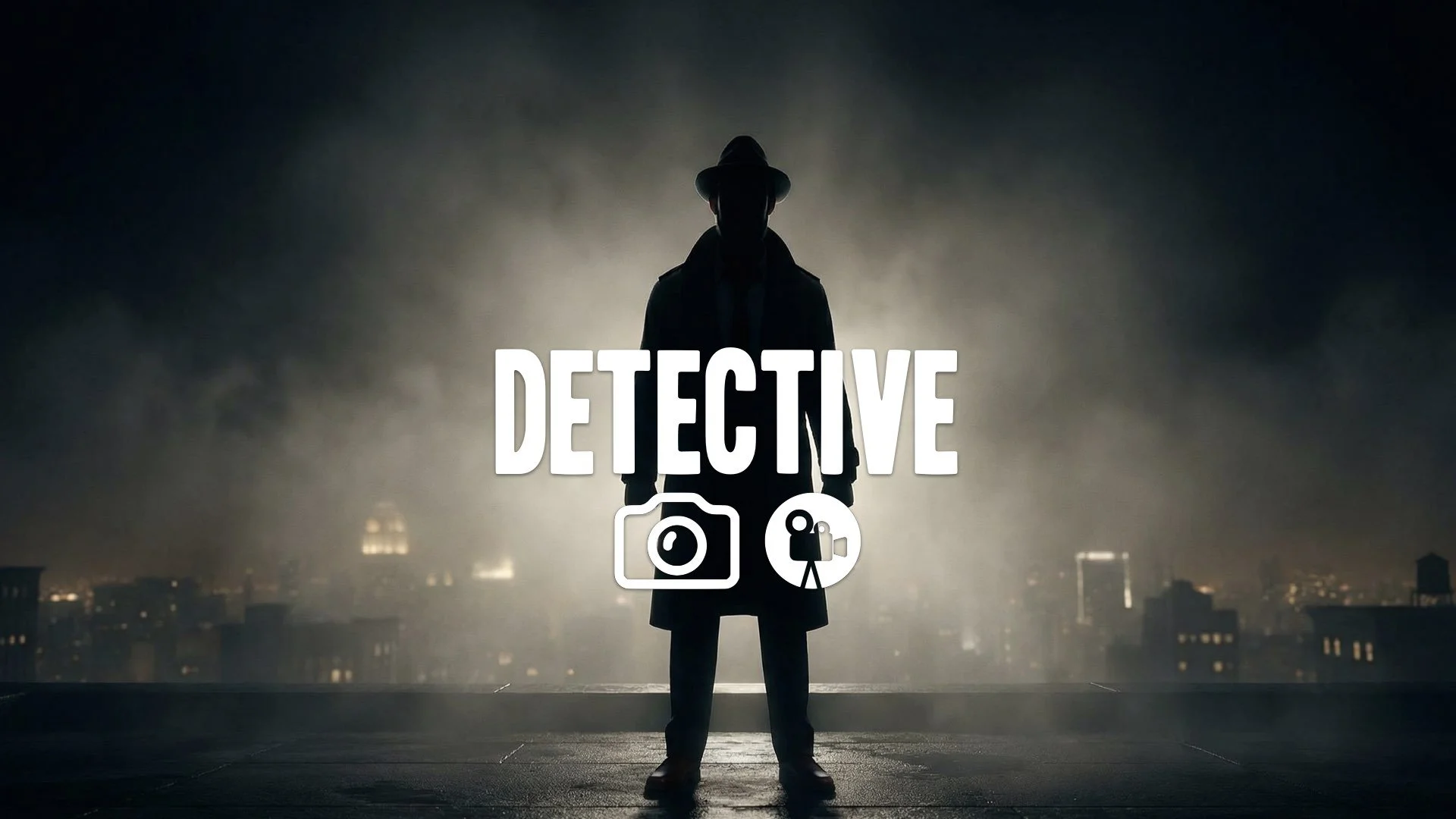 Backlit silhouette of a character standing on a foggy rooftop during a tense, final confrontation. Atmospheric, deep shadow, no music.