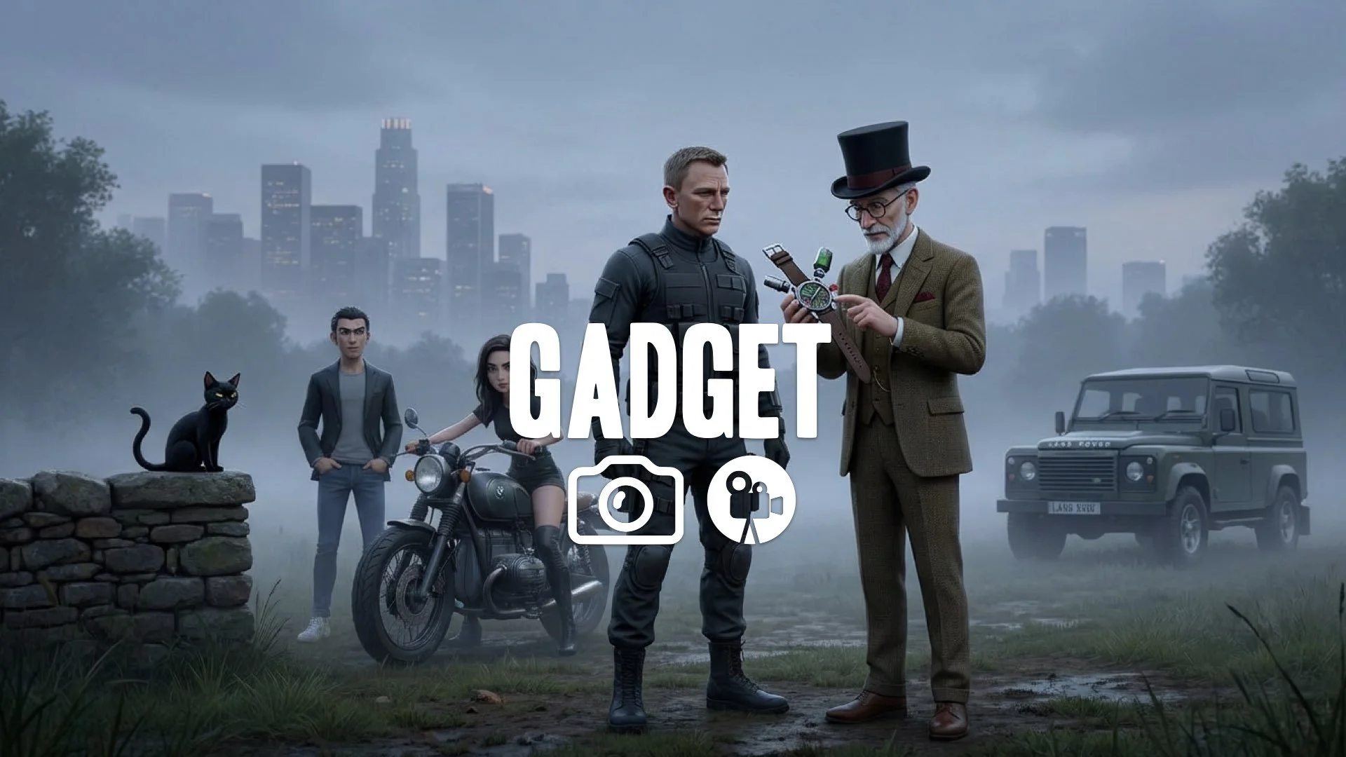 Q helps Bond in the field with secret gadgets. Unusual team-up. No music