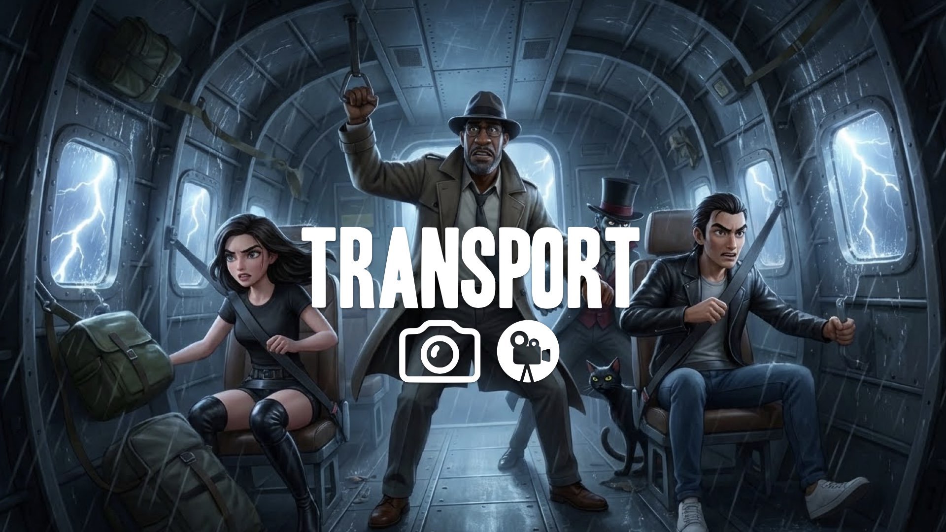 1. Dropship rough landing rain storm wind shaking metal hull cinematic lightning no music