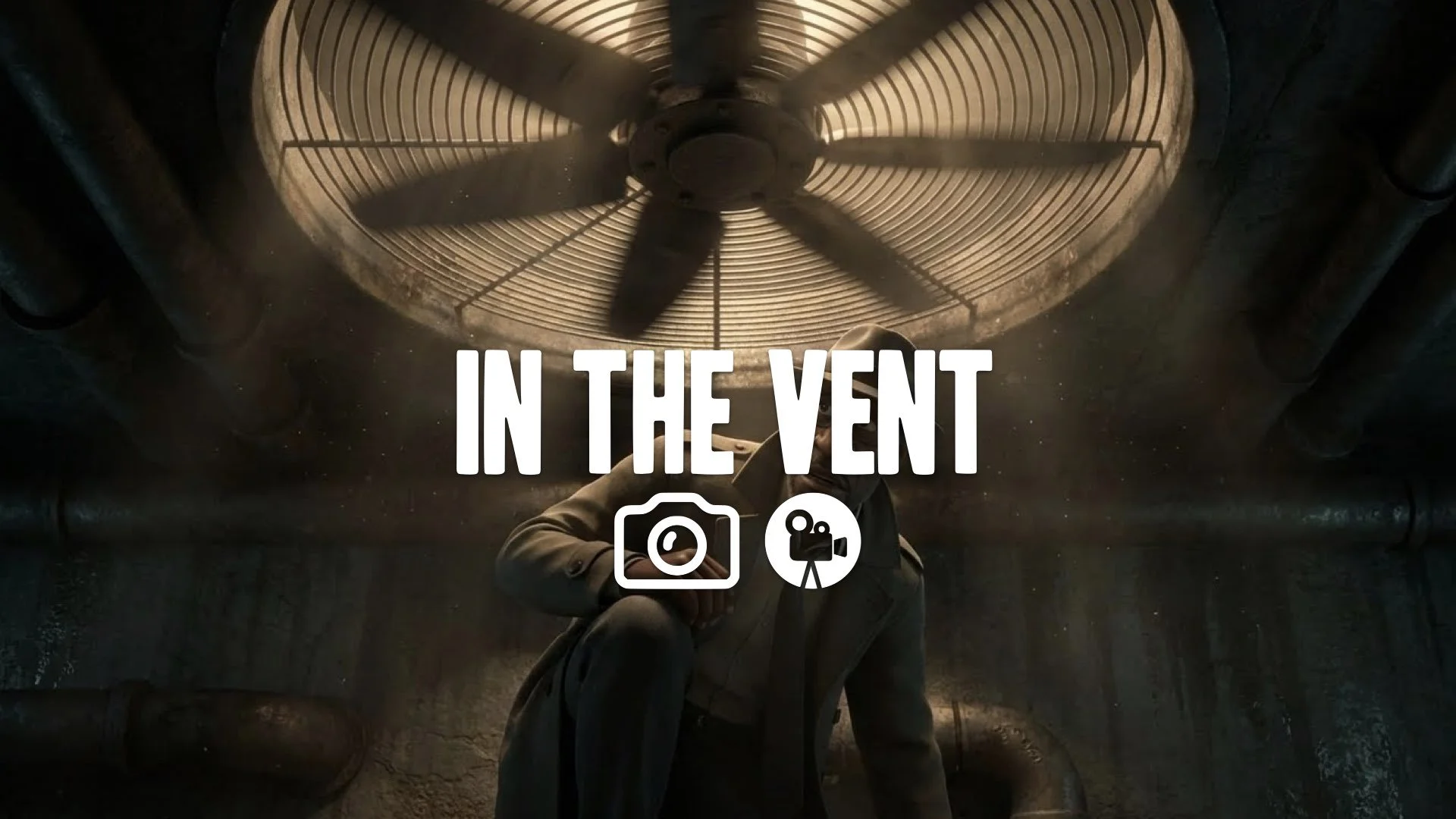 1. Newt hiding under grate floor cinematic shadow looking up fan spinning lighting no music