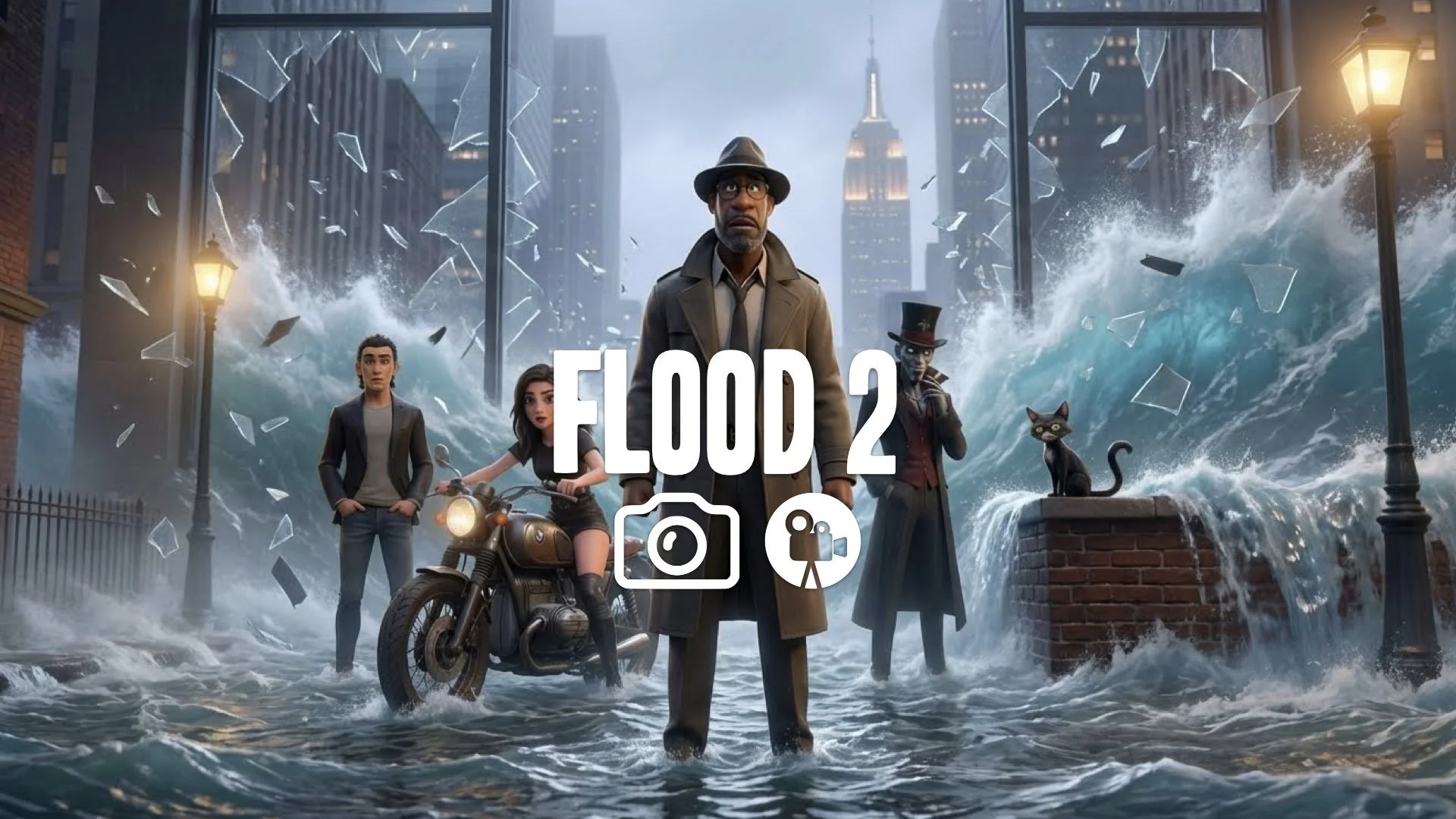 1. Captain bridge windows smashing water crashing in glass flying dramatic flood no music