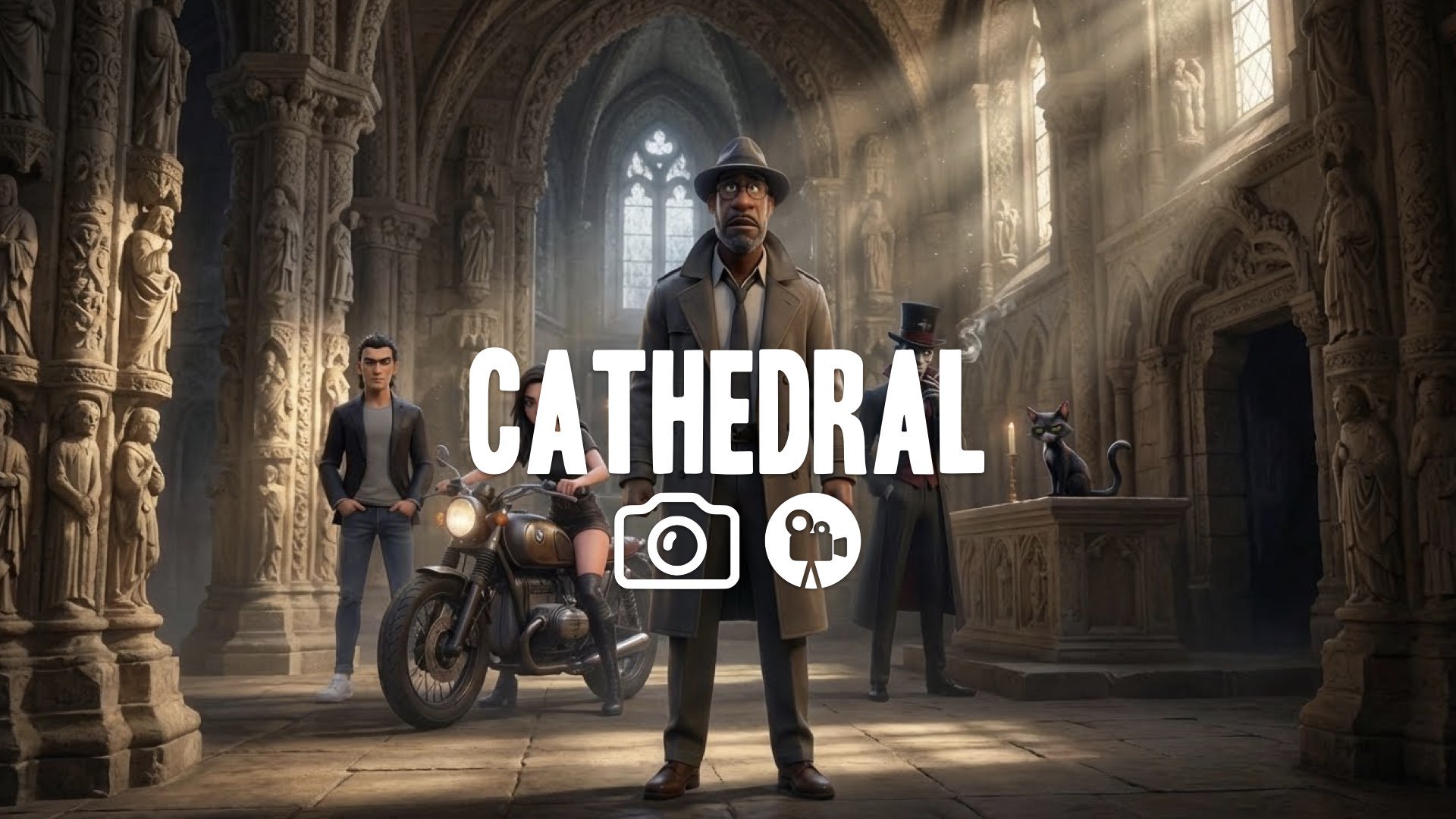 Roslin Chapel interior ancient stone carvings light shafts secret chamber dust no music