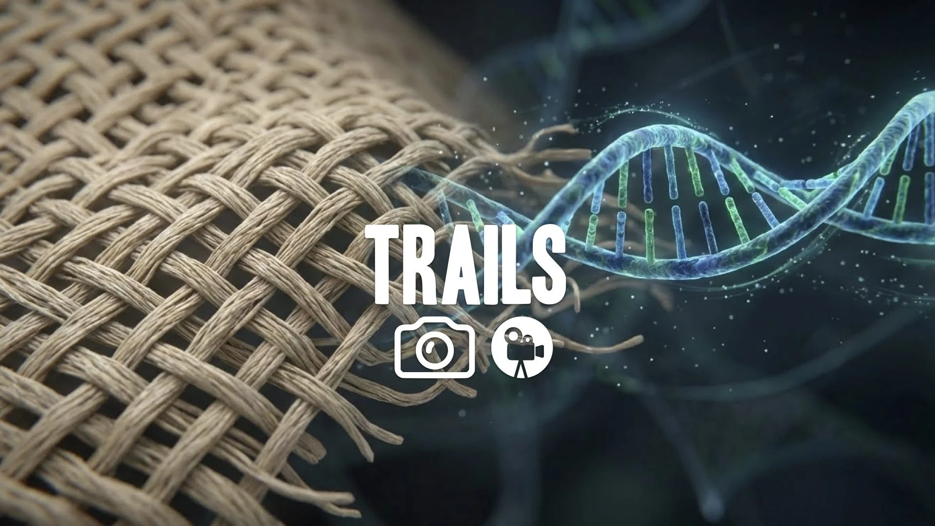 1. Microscopic zoom into fabric fiber texture dna double helix abstract animation scientific no music