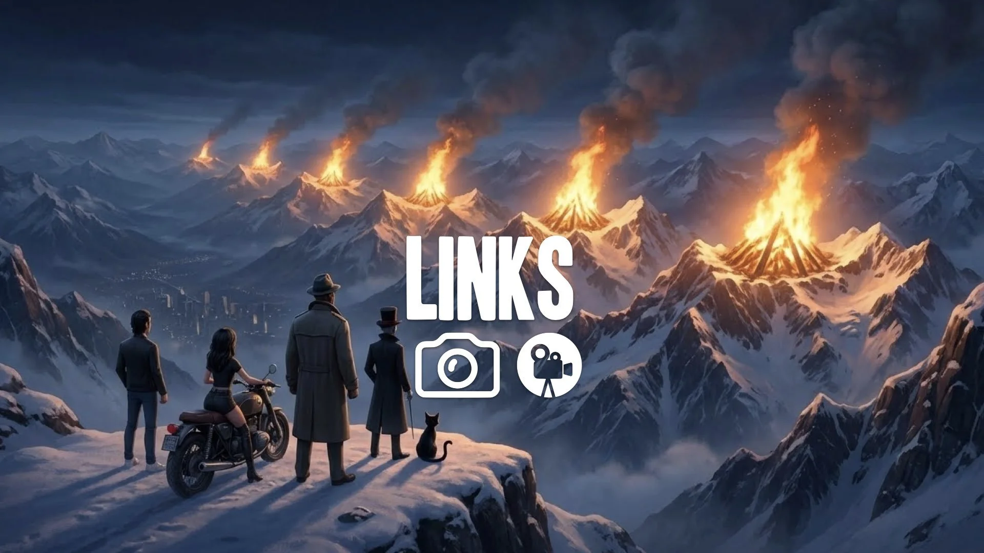 1. Signal beacons lighting up mountain peaks chain of fire sweeping across snowy range epic no music