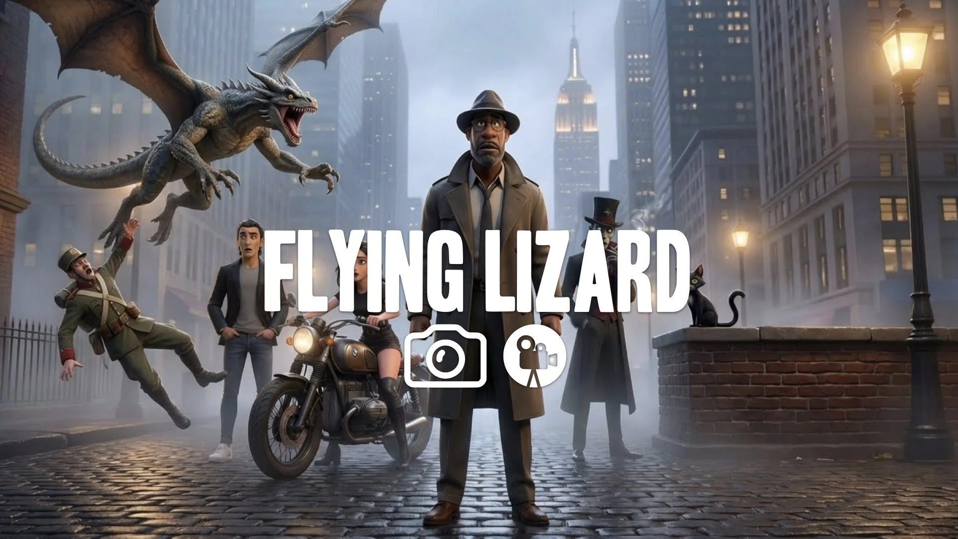 1. Flying lizard creature screeching diving battlements grabbing soldier claws dropping him no music