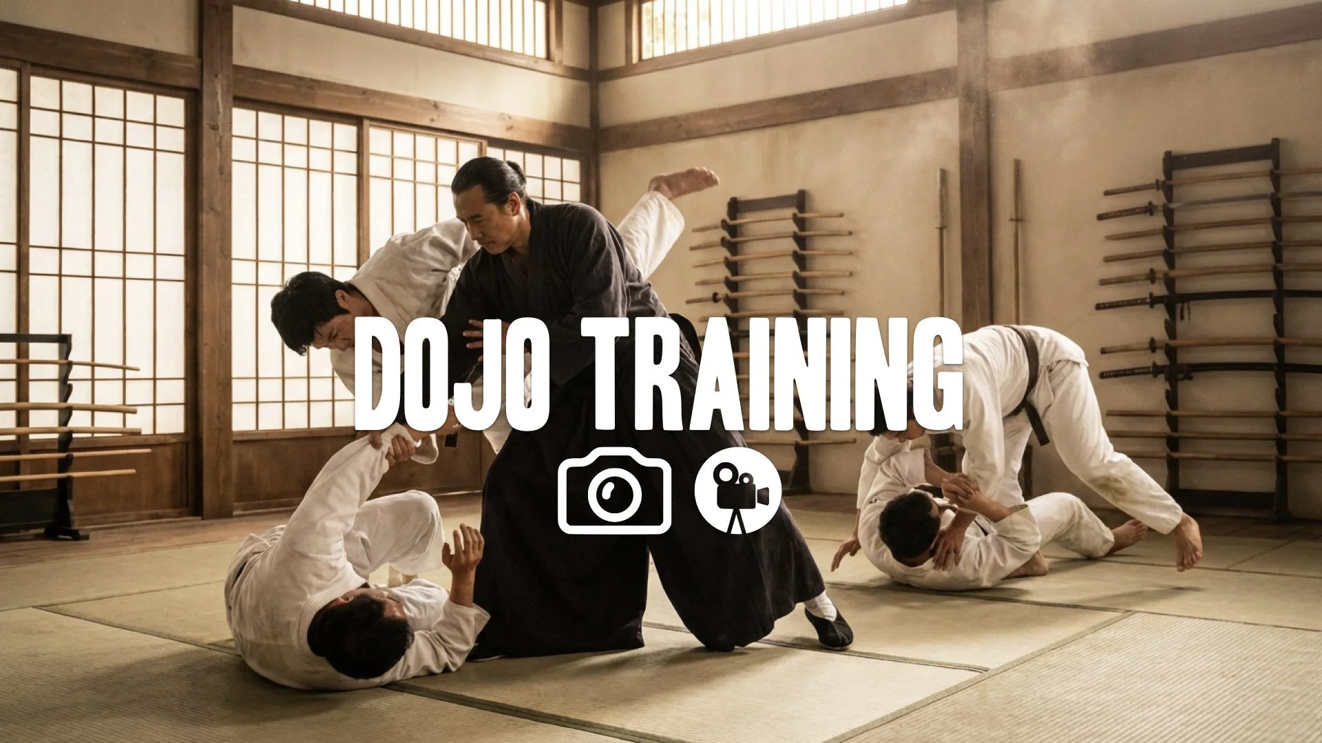 14. Dojo challenge Japanese students attacking one Chinese master precise brutal takedowns no music