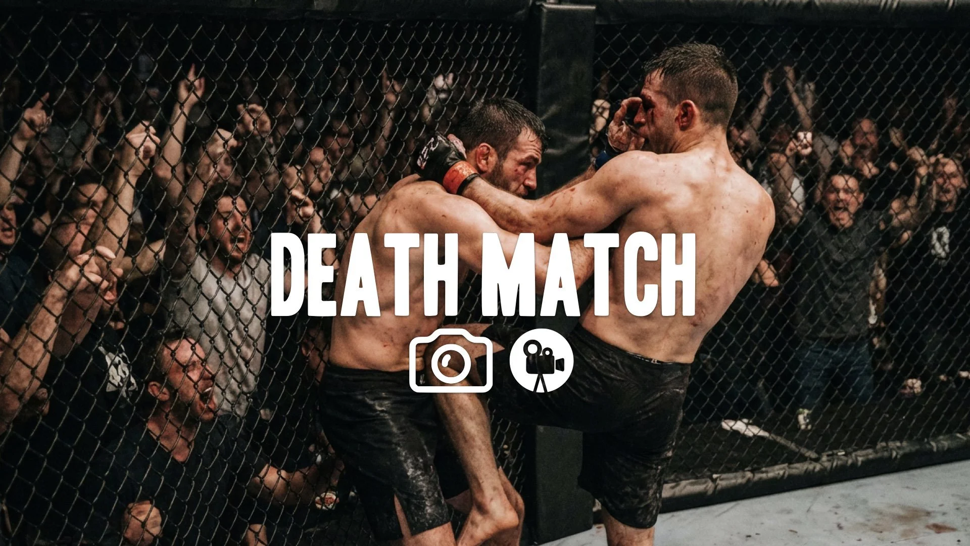 30. Arena deathmatch cage fight brutal strikes sweat blood crowd cheering intense pressure no music